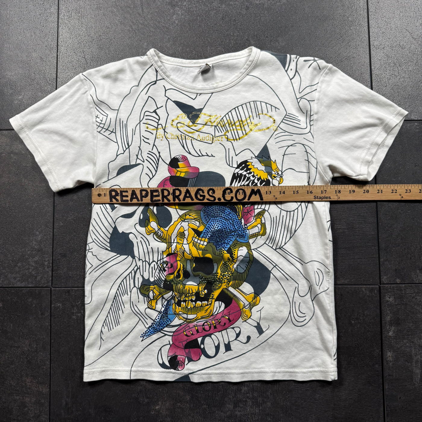 (rare) 2000s Ed Hardy Rhinestone Shirt (S)