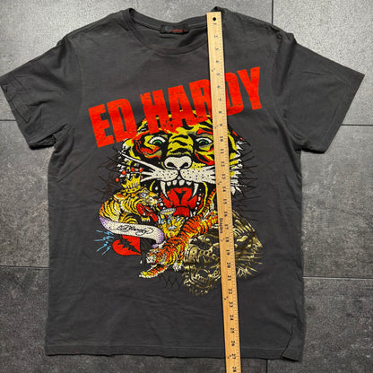 Y2K Ed Hardy Tiger Rhinestone Tshirt (M)