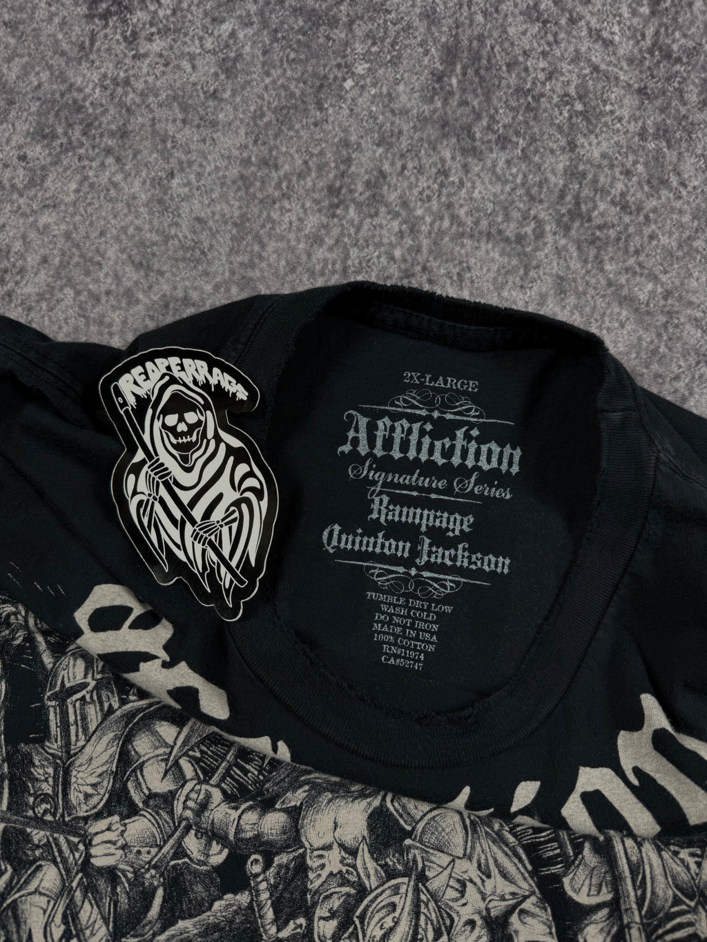 (rare) 2000s affliction x quintin jackson shirt (XL)