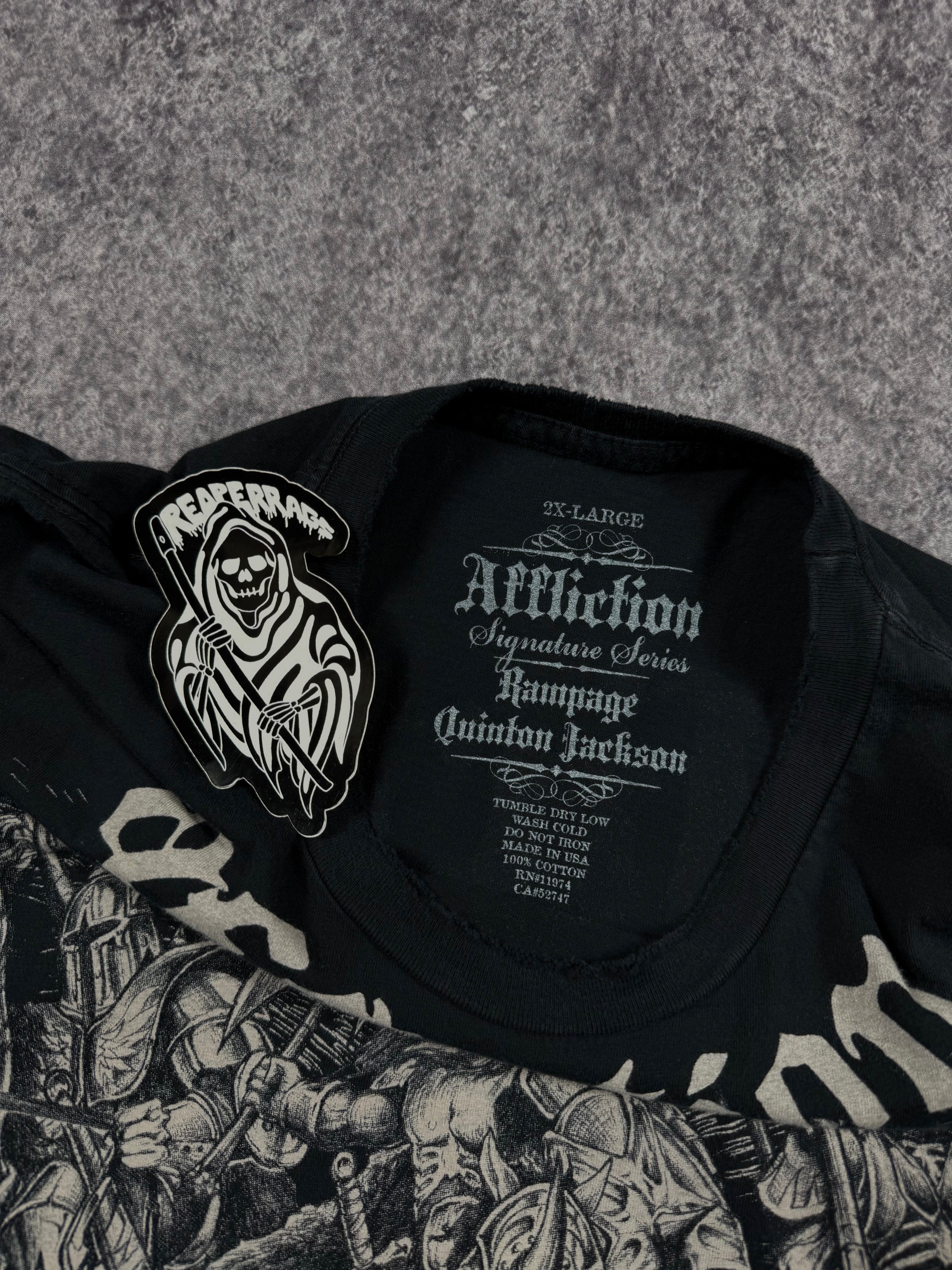 (rare) 2000s affliction x quintin jackson shirt (XL)