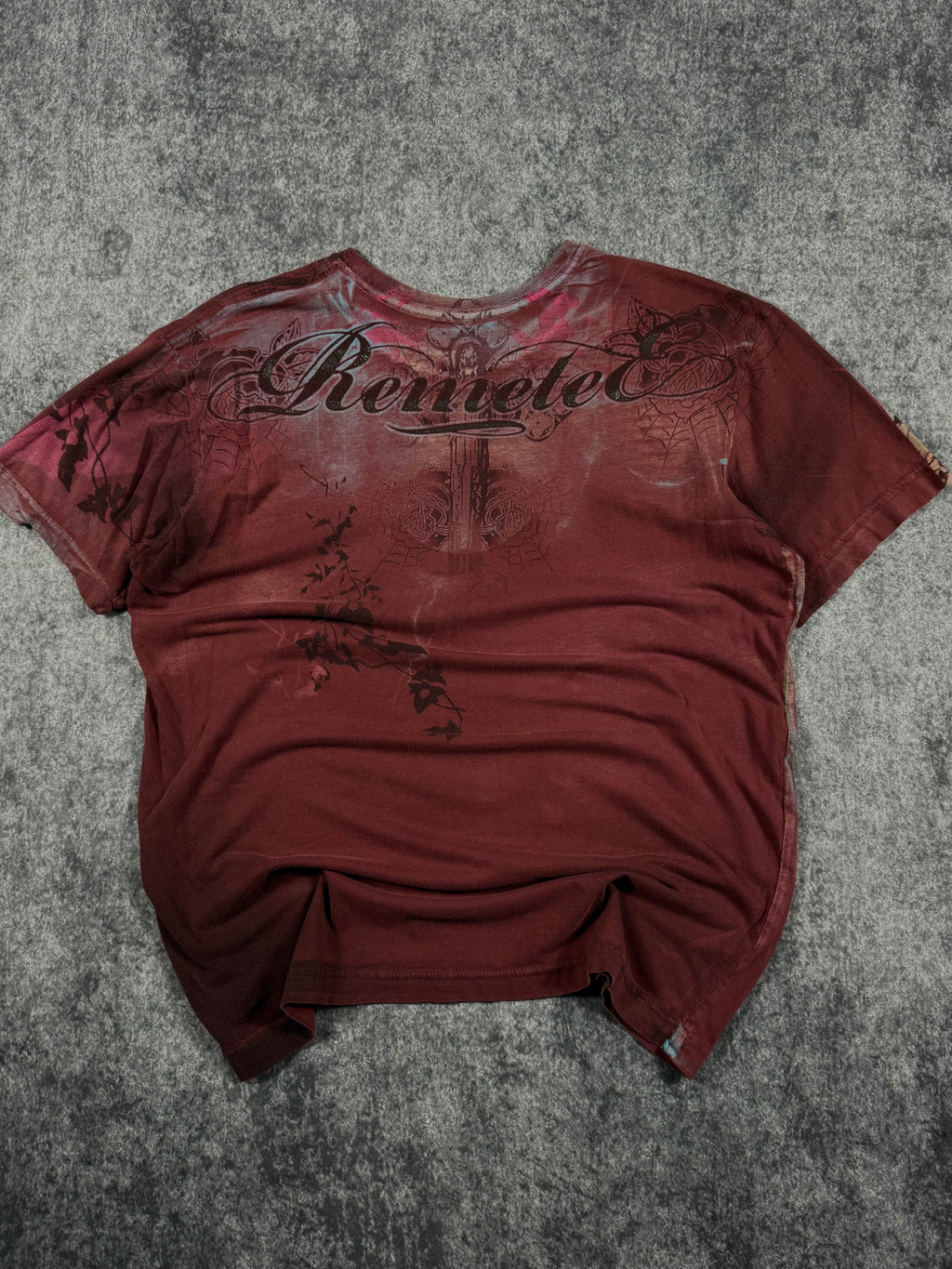 (rare) 2000s remetee x affliction crhome shirt (M)