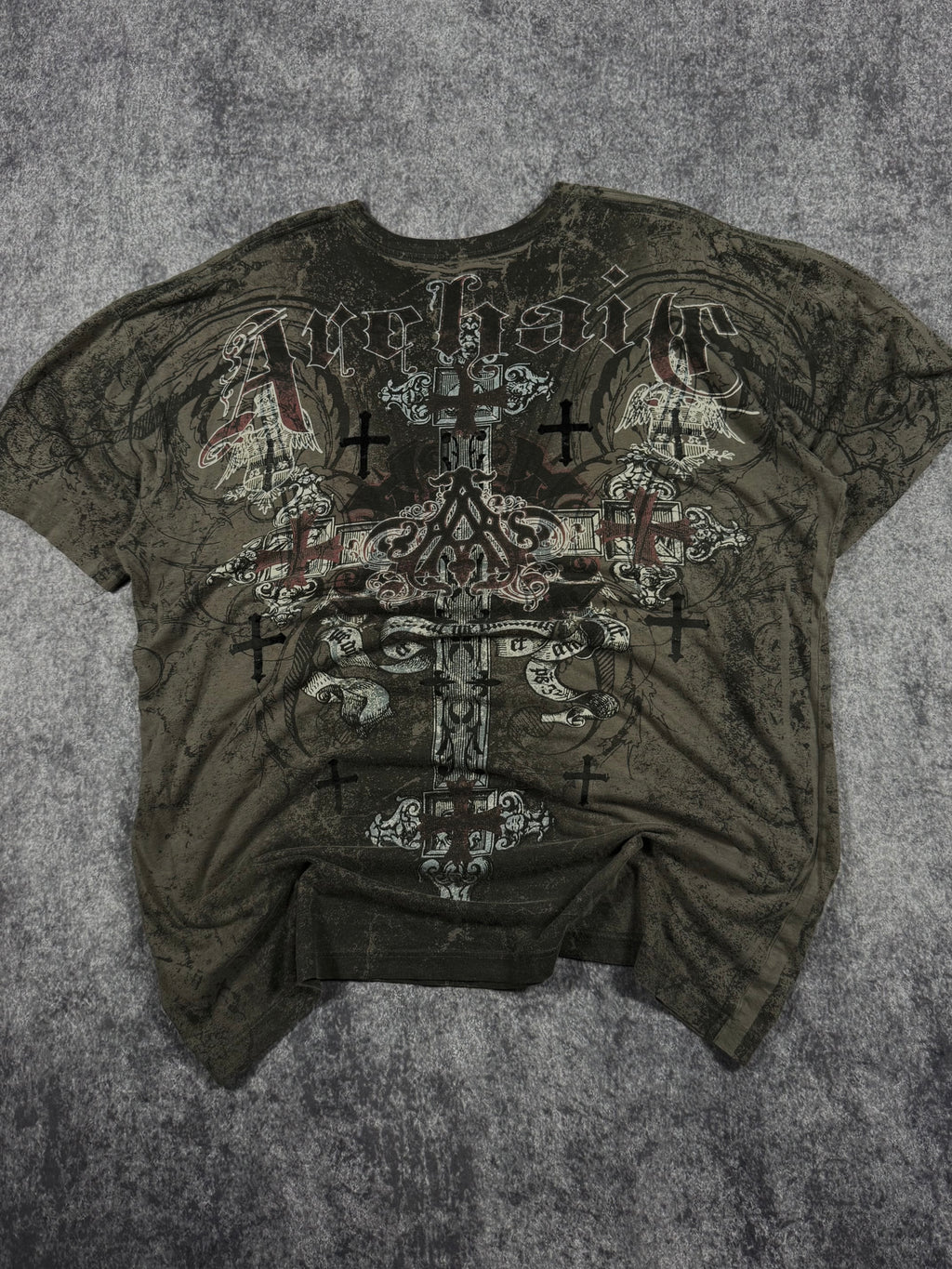 (rare) 2000s archaic x affliction shirt (XL)