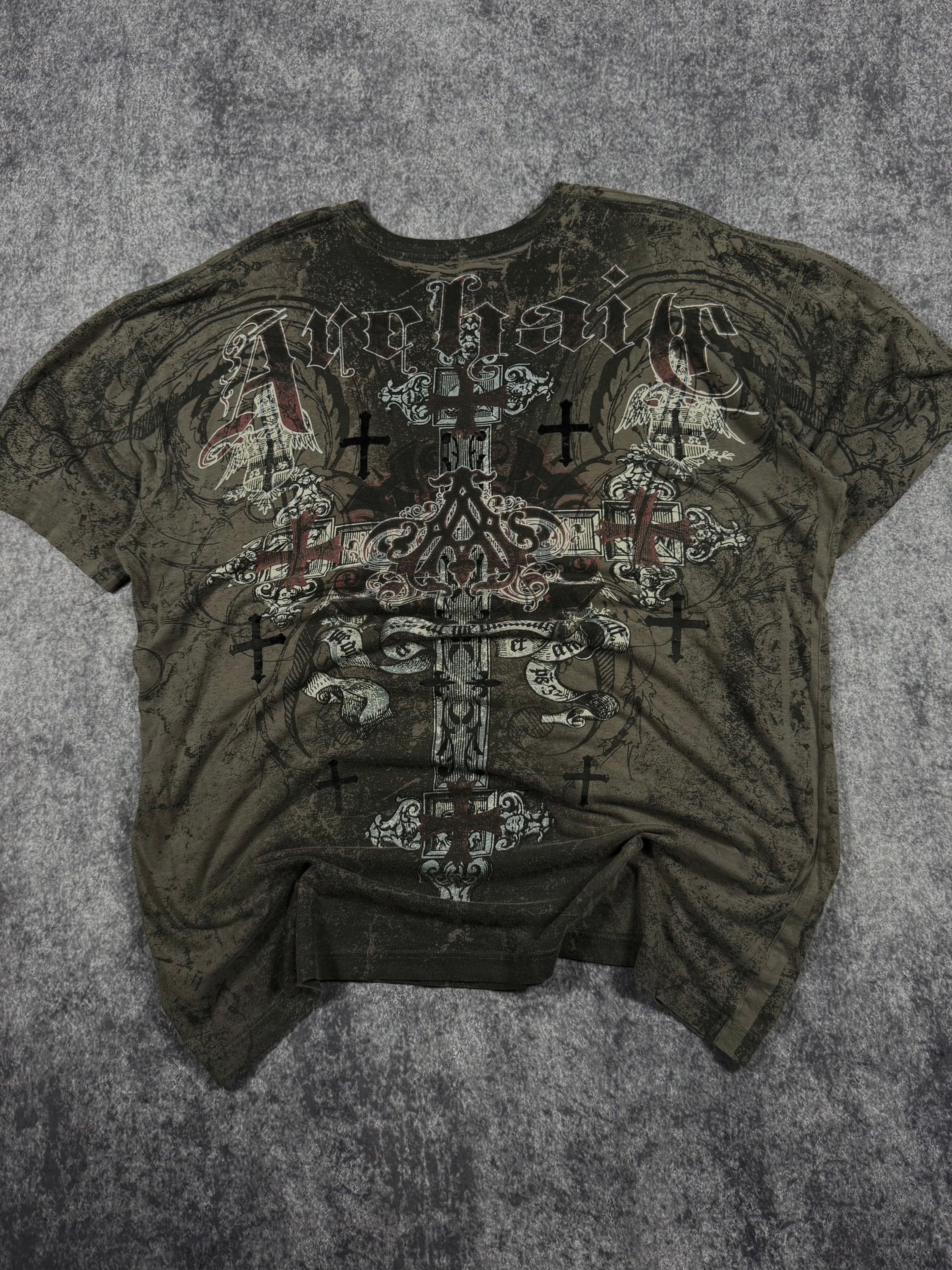 (rare) 2000s archaic x affliction shirt (XL)