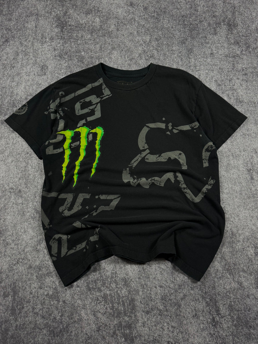 (rare) 2000s monster energy x fox racing shirt (L)