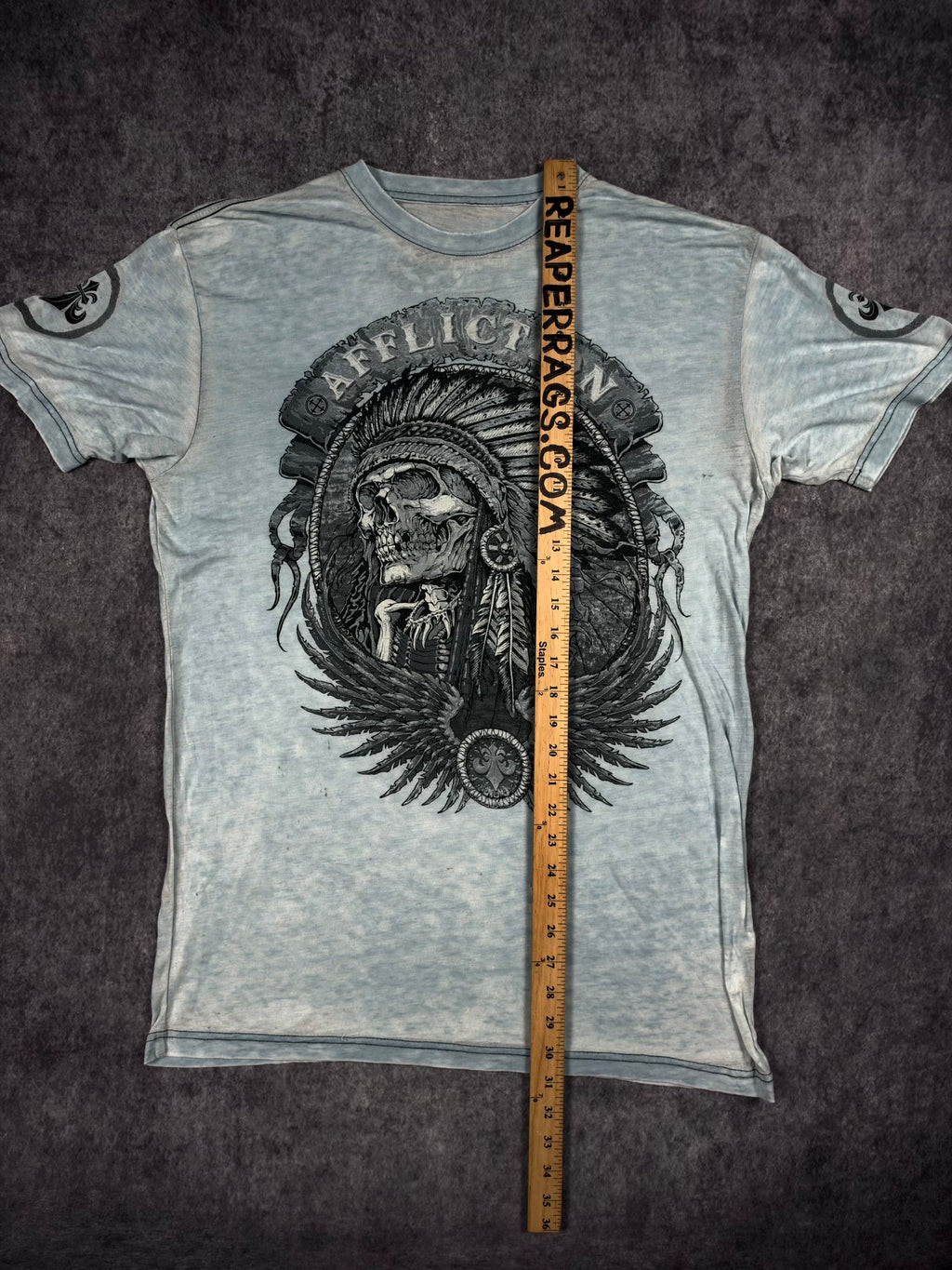 2000s ULTRA THIN AFFLICTION SHIRT (L)