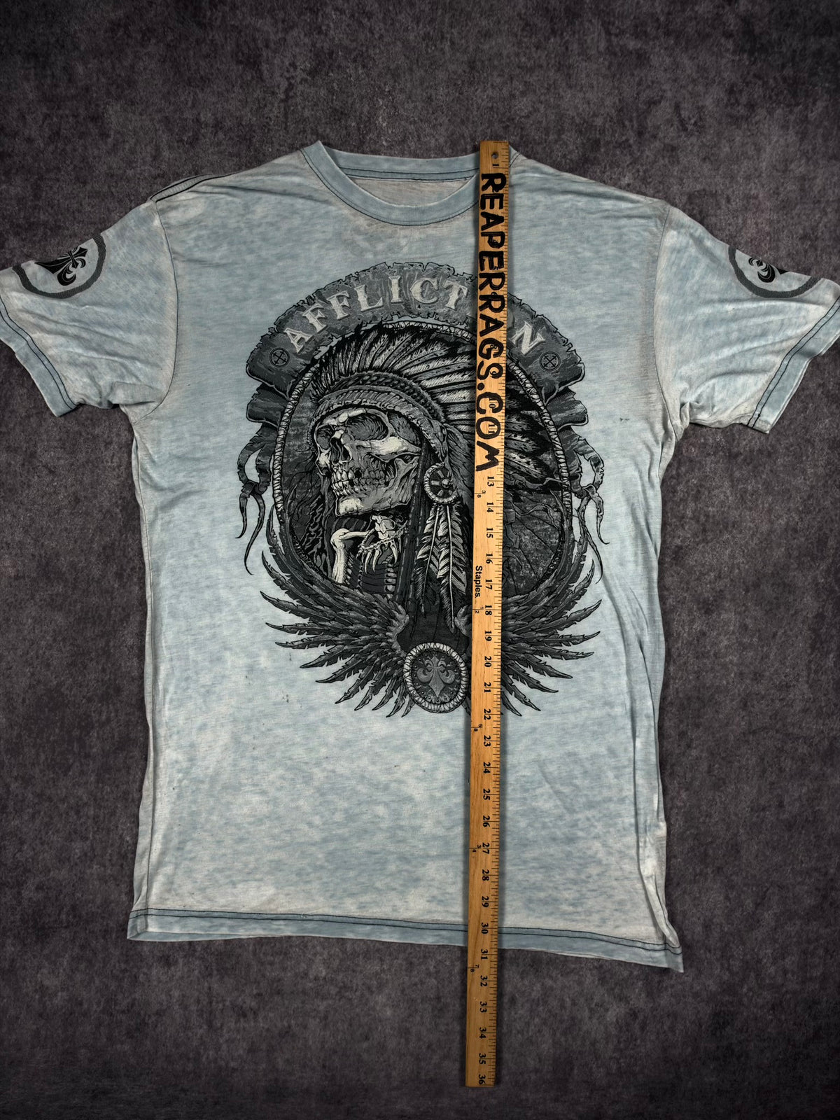 2000s ULTRA THIN AFFLICTION SHIRT (L)