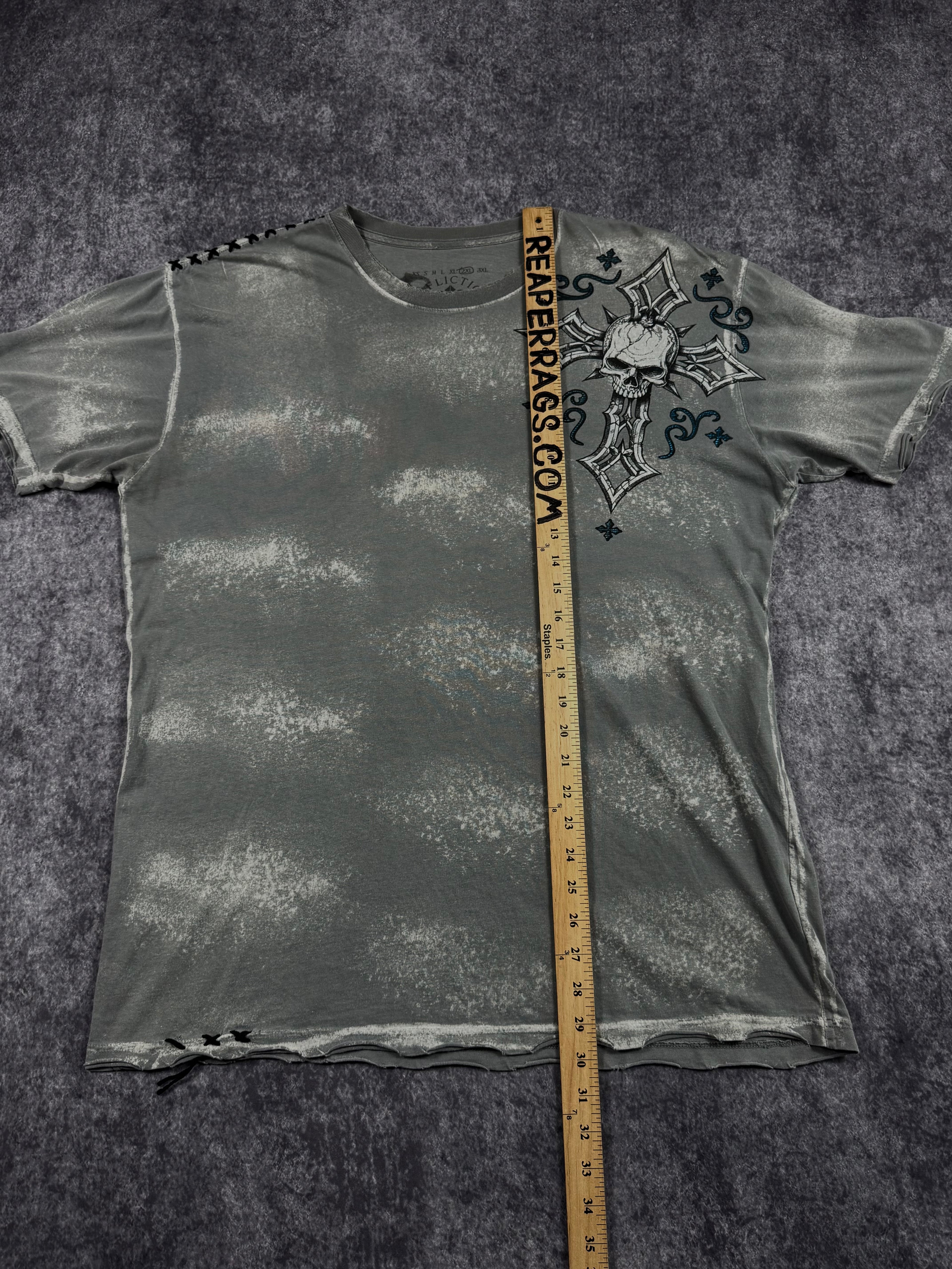 (rare) 2000s affliction chrome shirt (XL)
