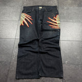 2000s Wings Embroidered Jeans (42x30)
