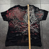 (rare) 2000s Black Rhinestone Shirt (XL)