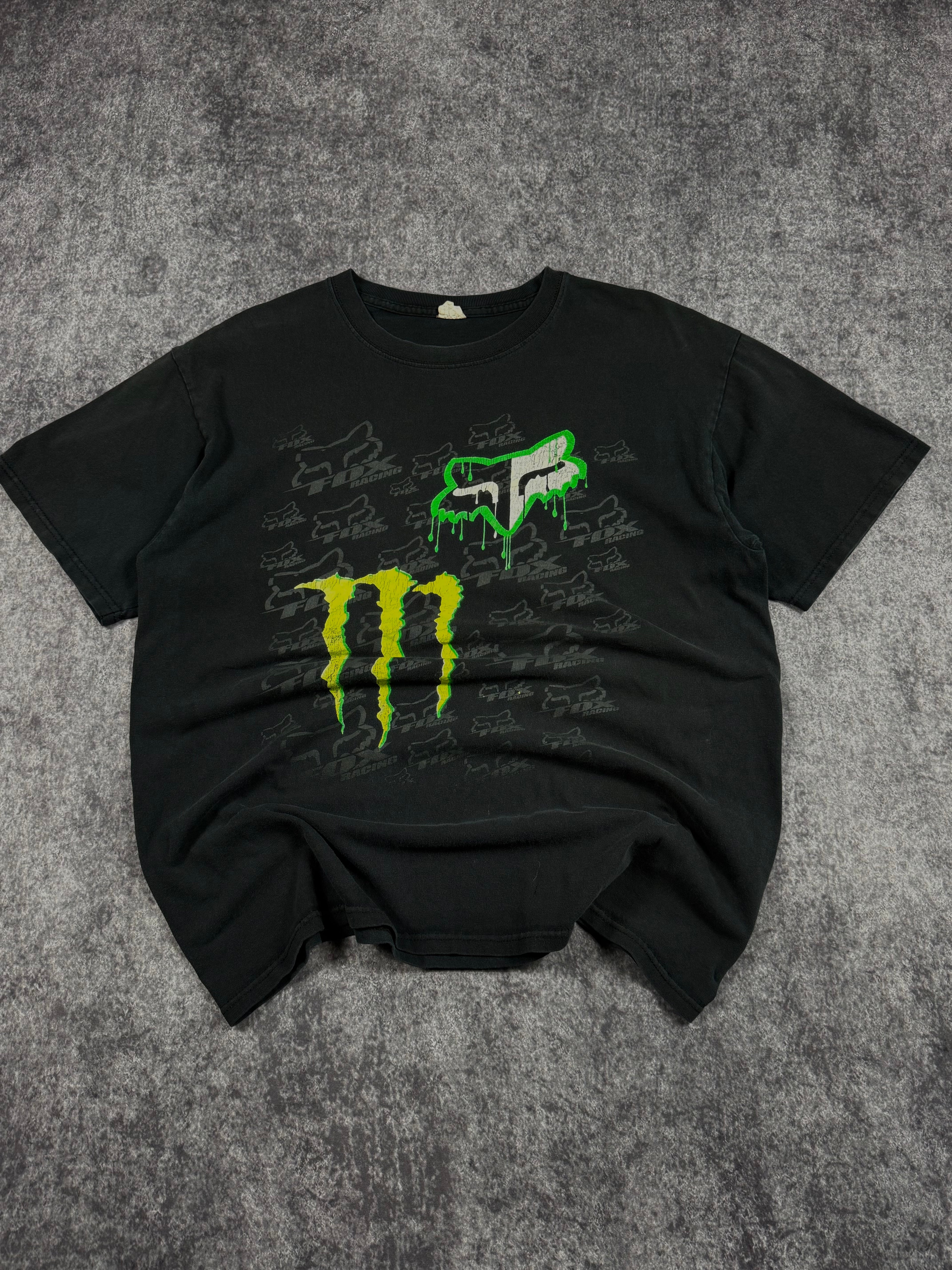 (rare) 2000s monster energy x fox racing shirt (L)