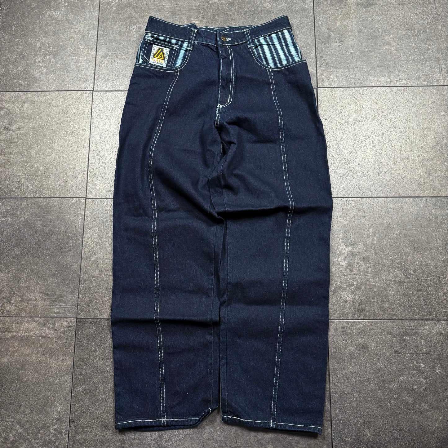 Y2K JNCO Style LA GATE Wide Leg Baggy Jeans (32x30)