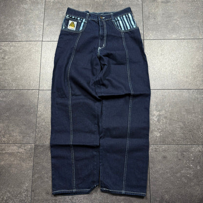 Y2K JNCO Style LA GATE Wide Leg Baggy Jeans (32x30)