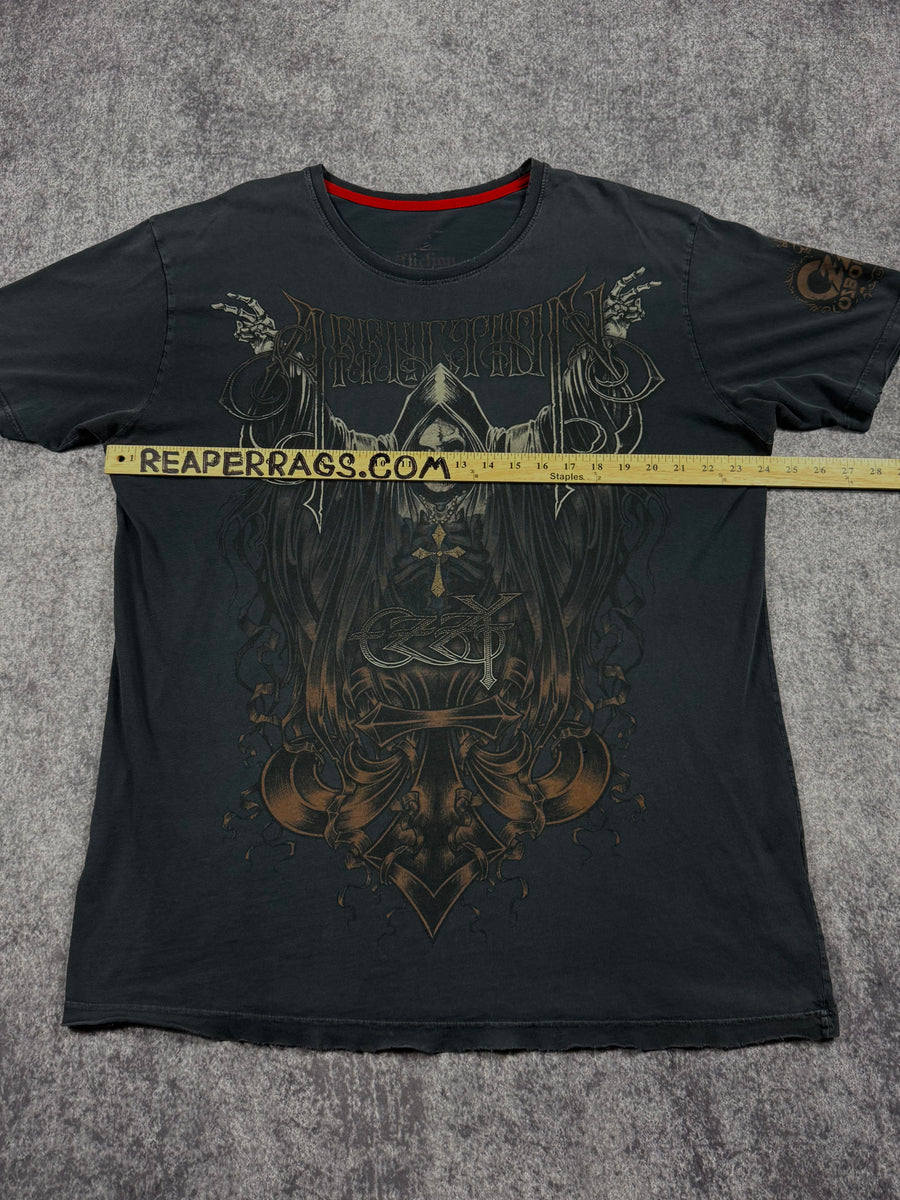 (rare) 2000s affliction x ozzy osborne shirt (XL)