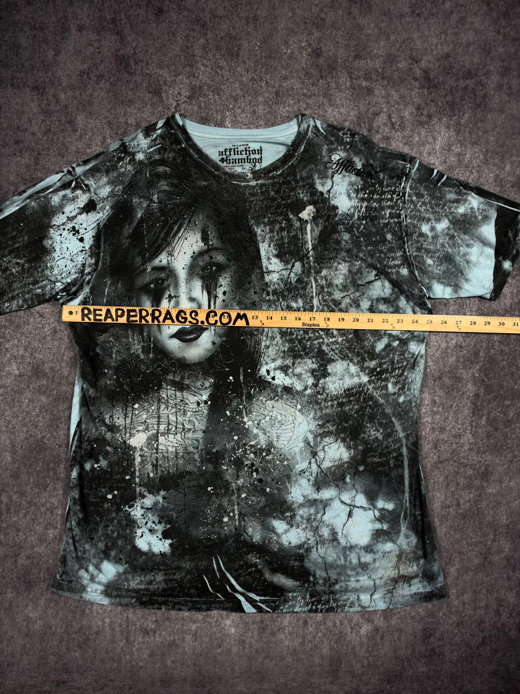 (GRAIL) 2000s CHROME AFFLICTION x BAMBOO SHIRT (XXL)