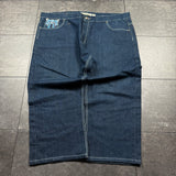 2000s Sacred Crown Embroidered Jeans (48x27)