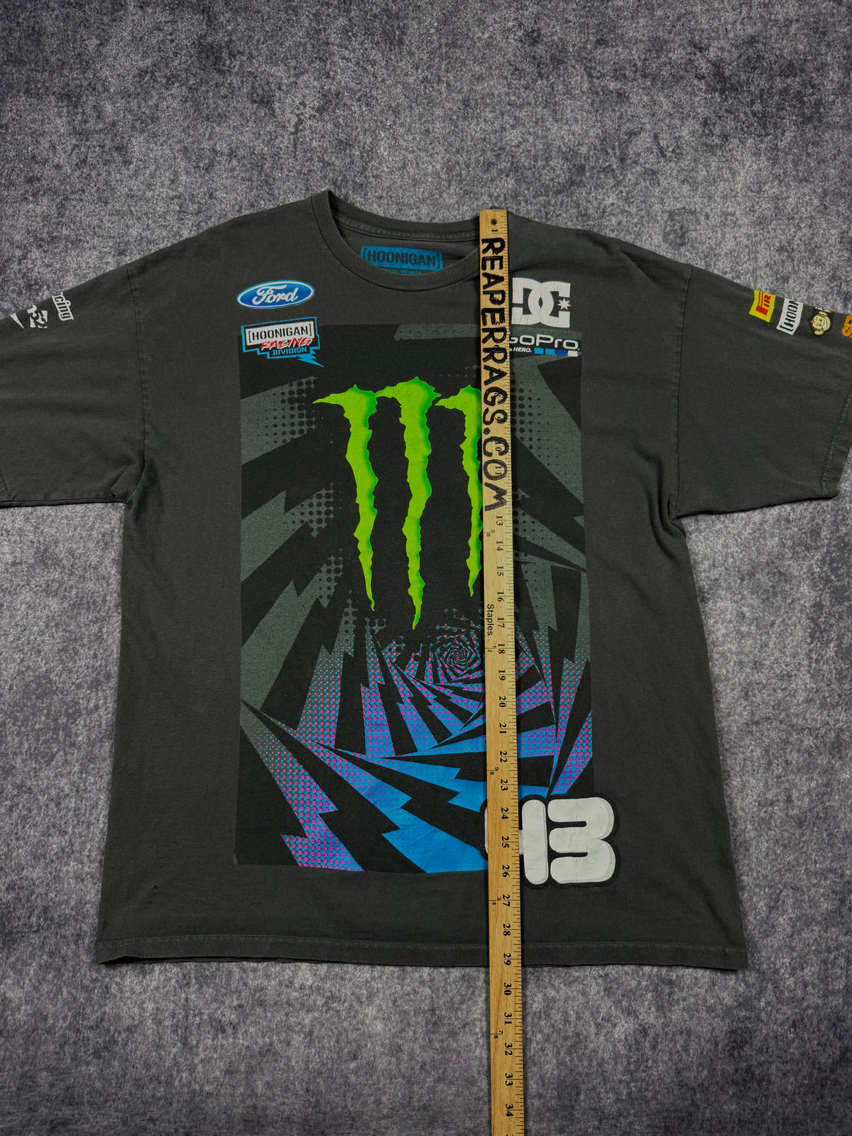 (rare) 2000s hoonigan x monster energy x ken block shirt (L)