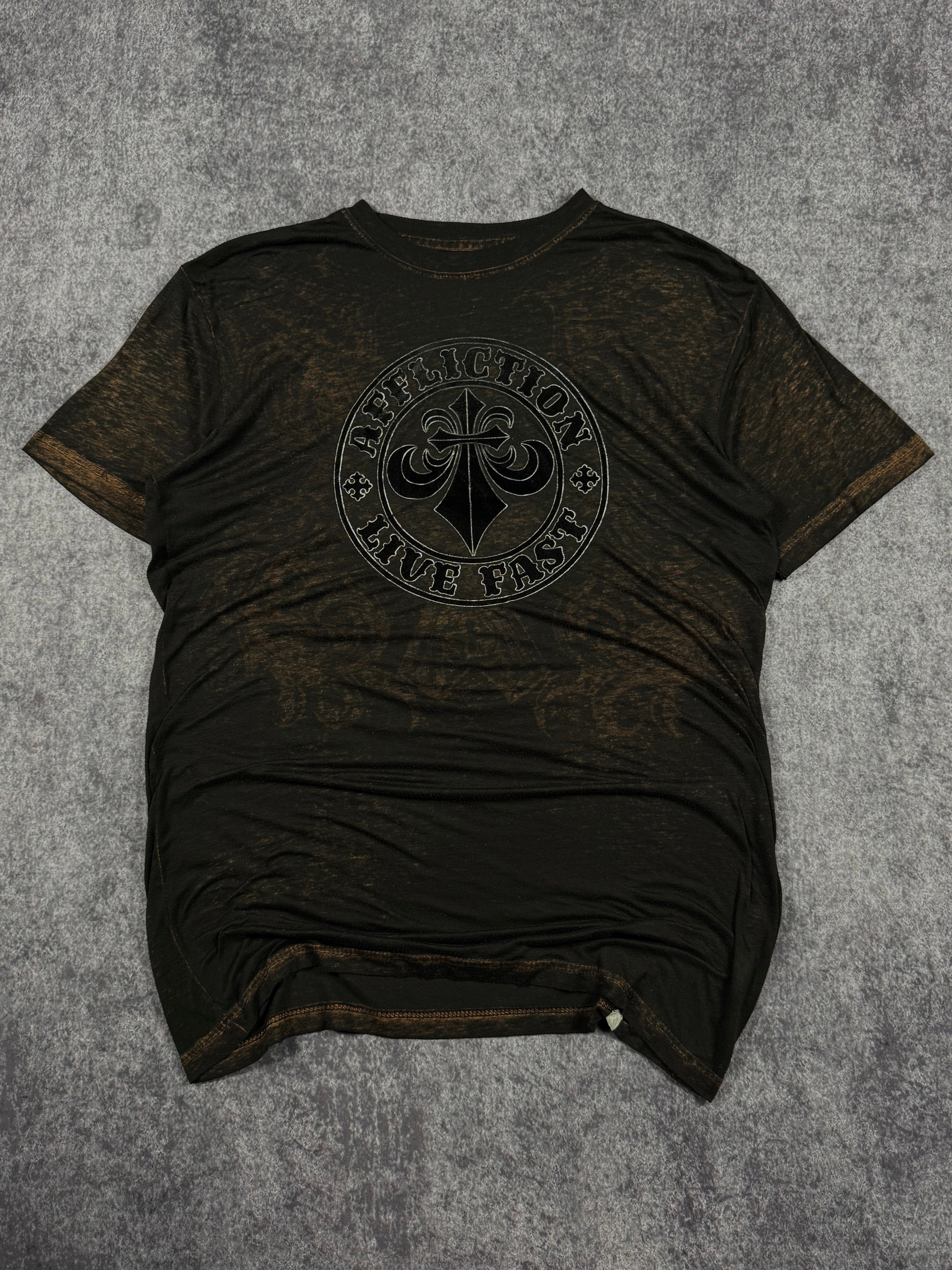 (rare) 2000s ultra thin reversible affliction shirt (L)