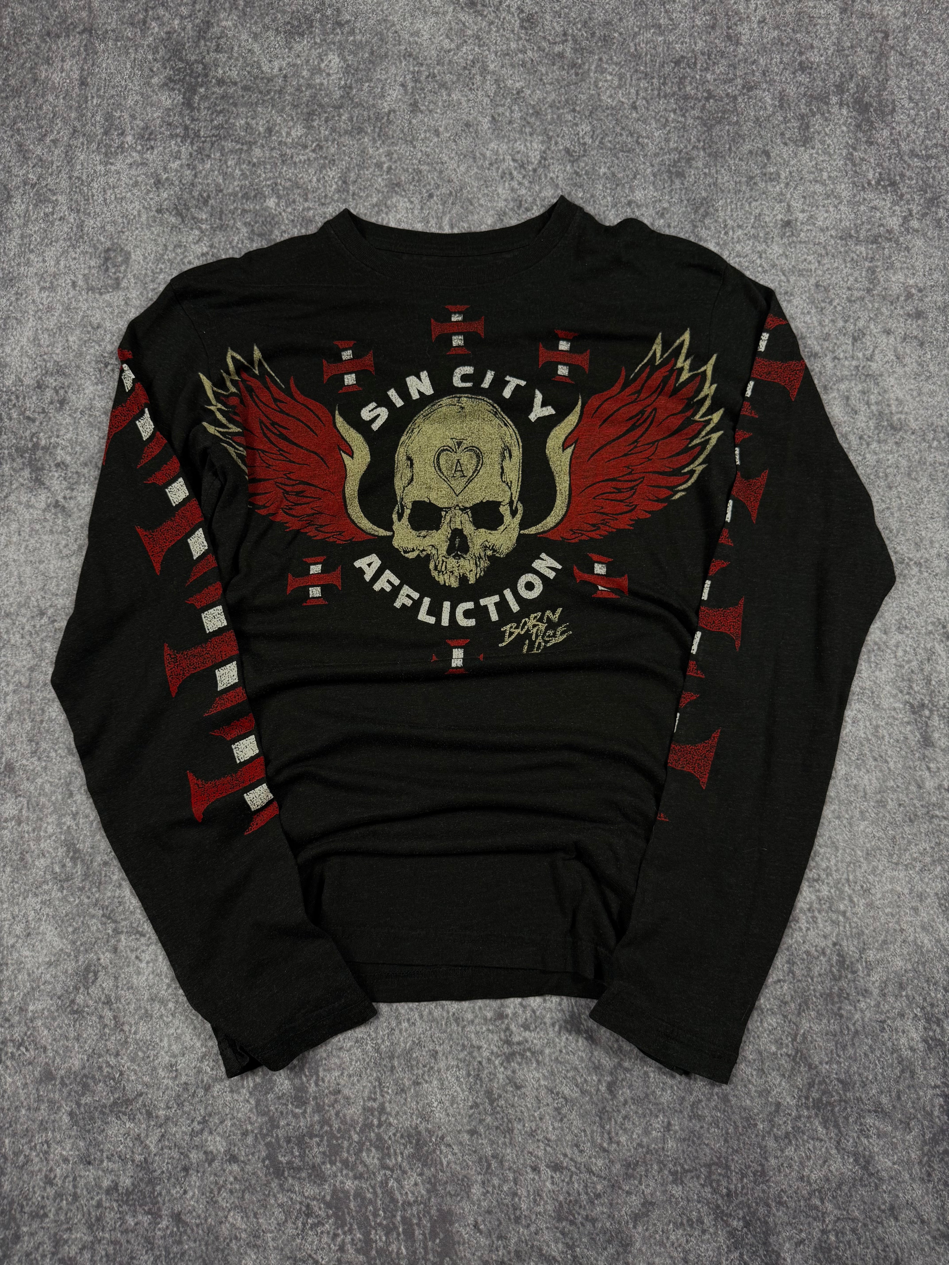 2000s affliction long sleeve shirt (M)