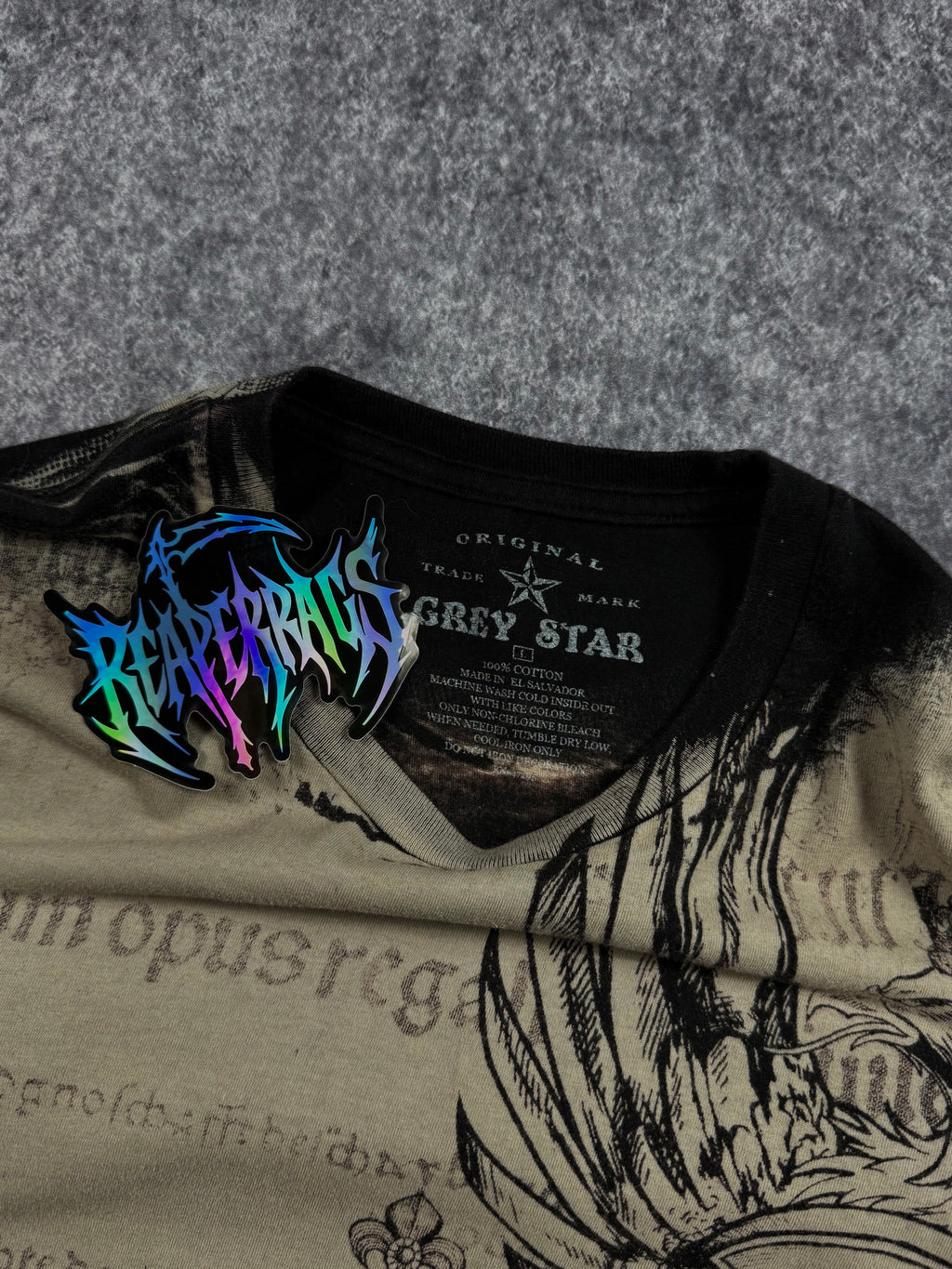 (rare) 2000s gray star shirt (L)