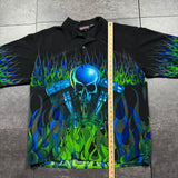 Y2K Sapphire Lounge Button-Up (XXL)