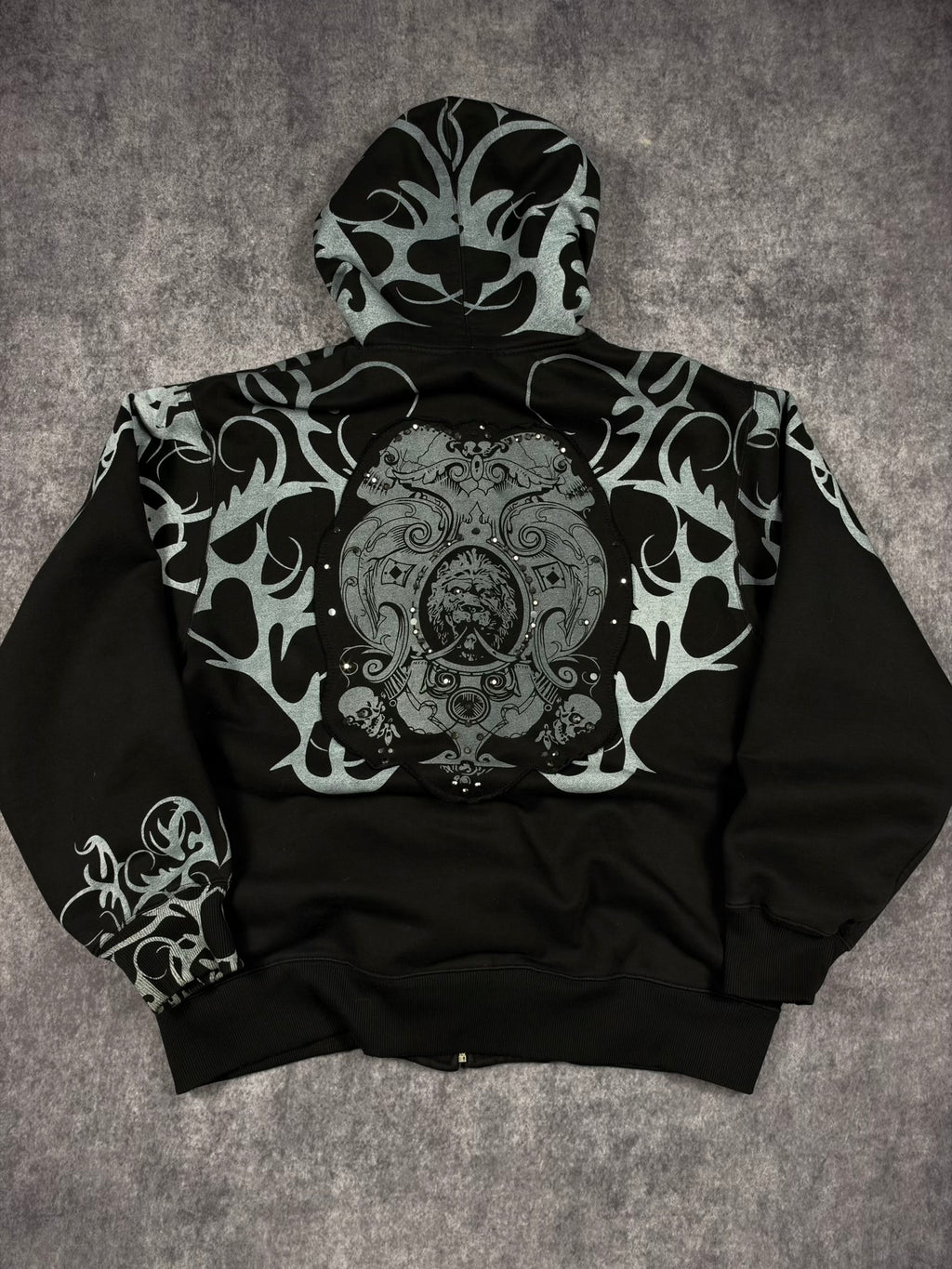 (GRAIL) 2000s RHINESTONE CYBER SIGILISM HOODIE (XL)