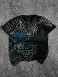 (rare) 2000s xzavier x buckle rhinestone shirt (S)