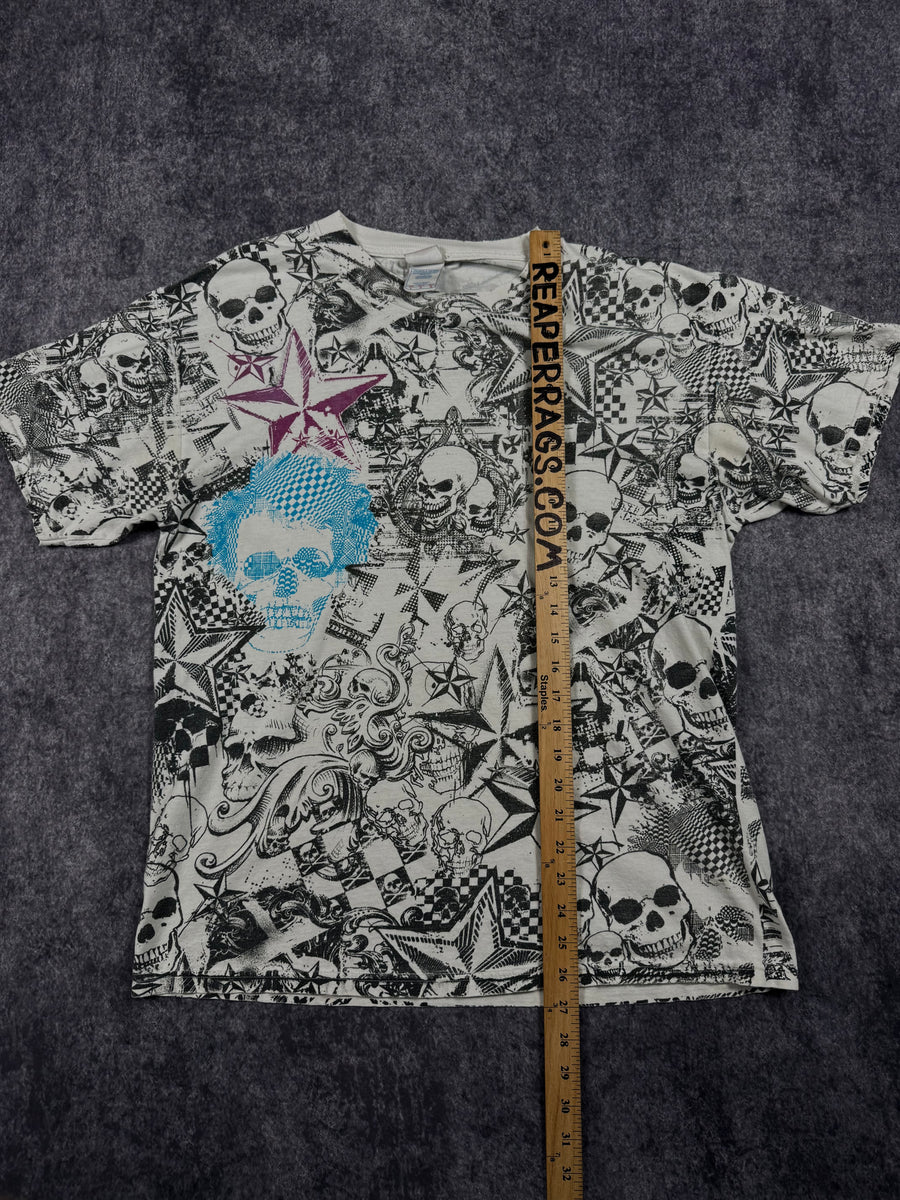 (rare) 2000s skull pile shirt (L)