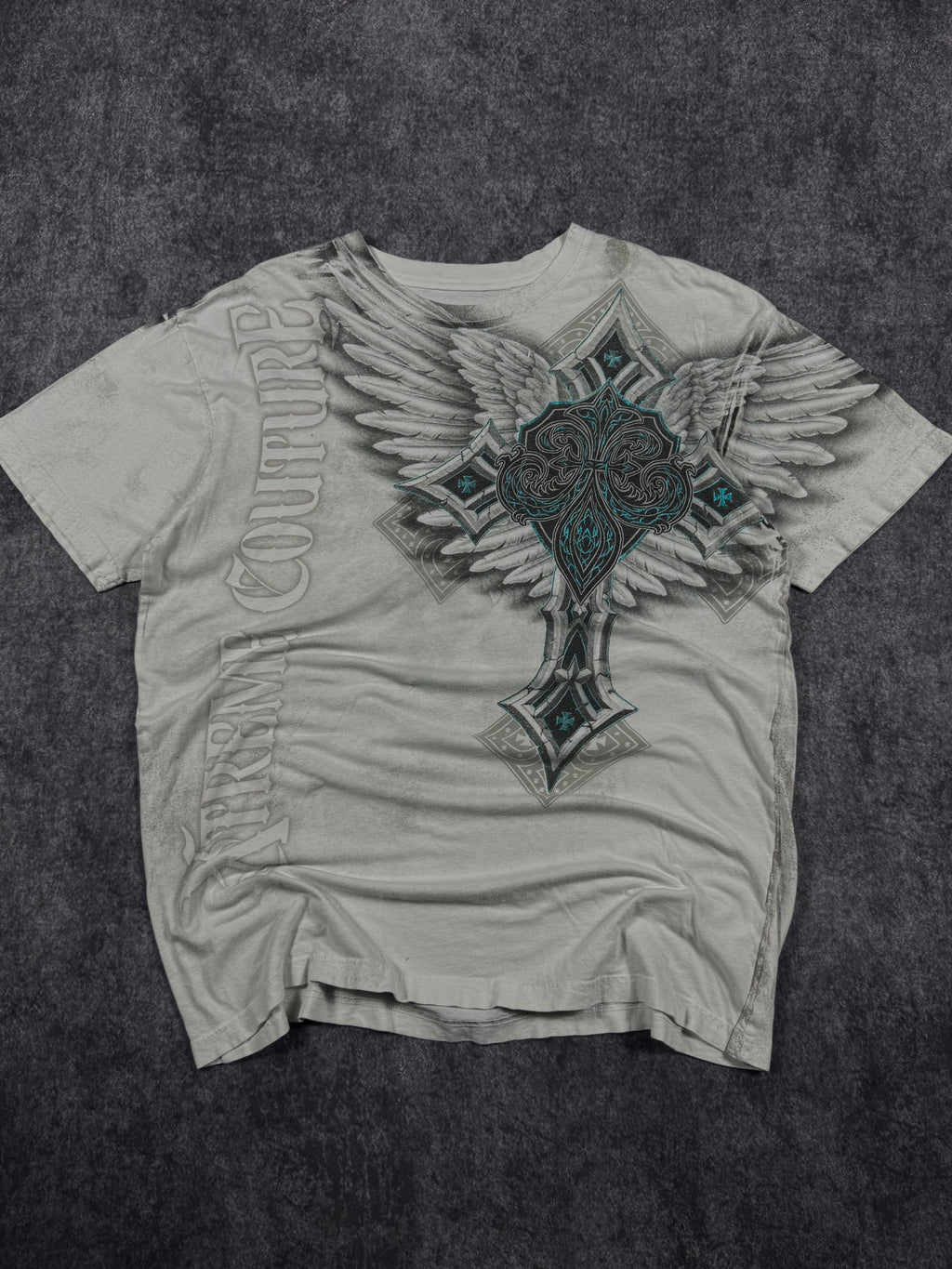 (rare) 2000s xtreme couture chrome shirt (XL)