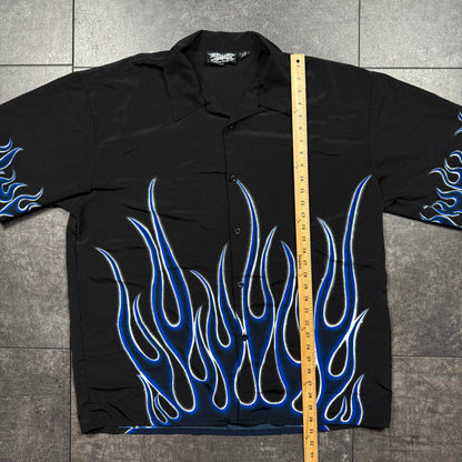 Y2K Flames Button-Up Tshirt (XXL)