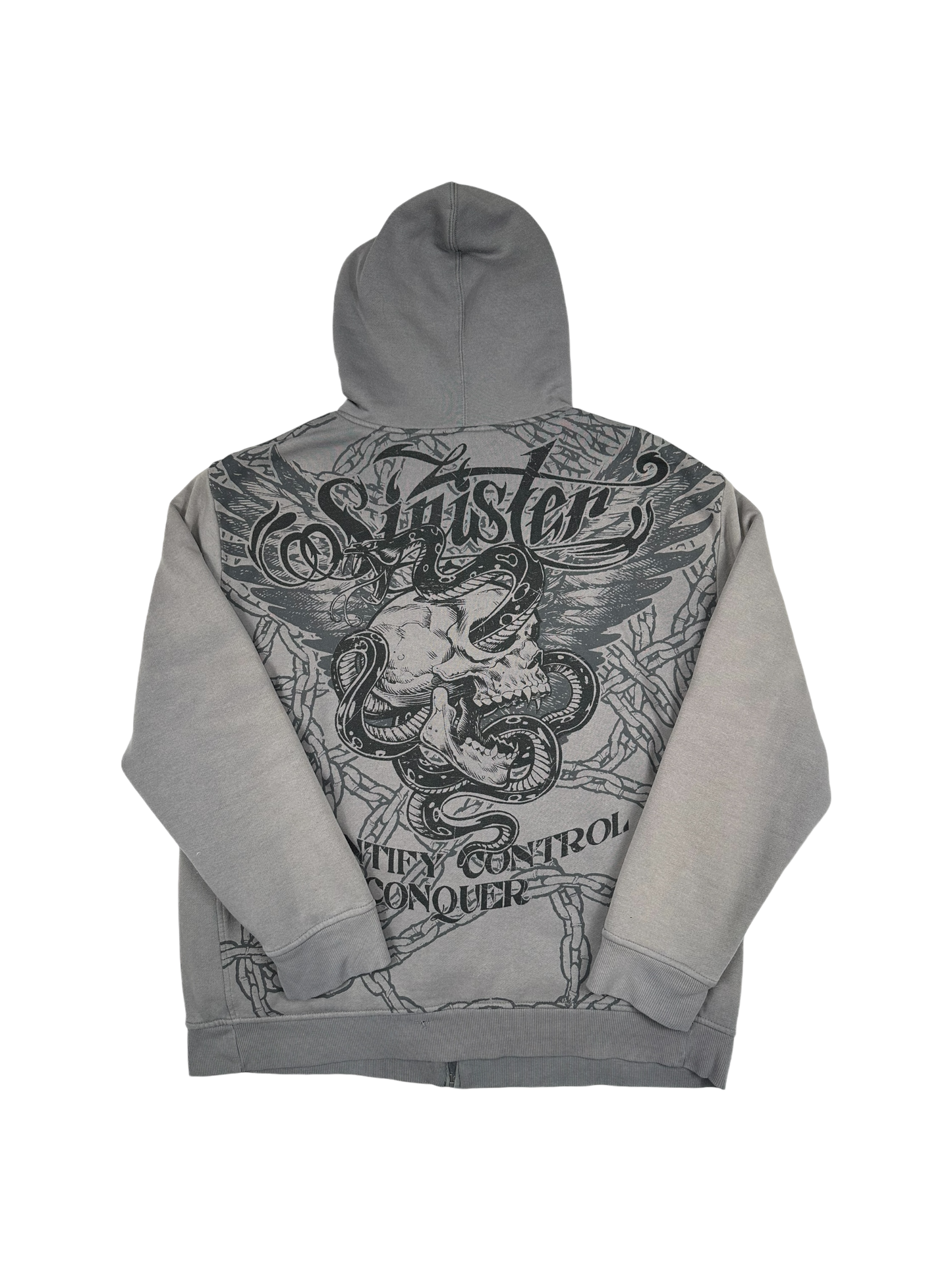 Sinister Skull Zip-Up Hoodie (L)