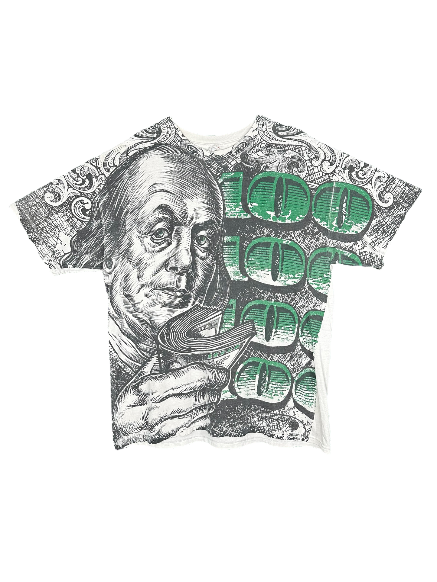 Benjamin Franklin $100 AOP Tshirt (XL)