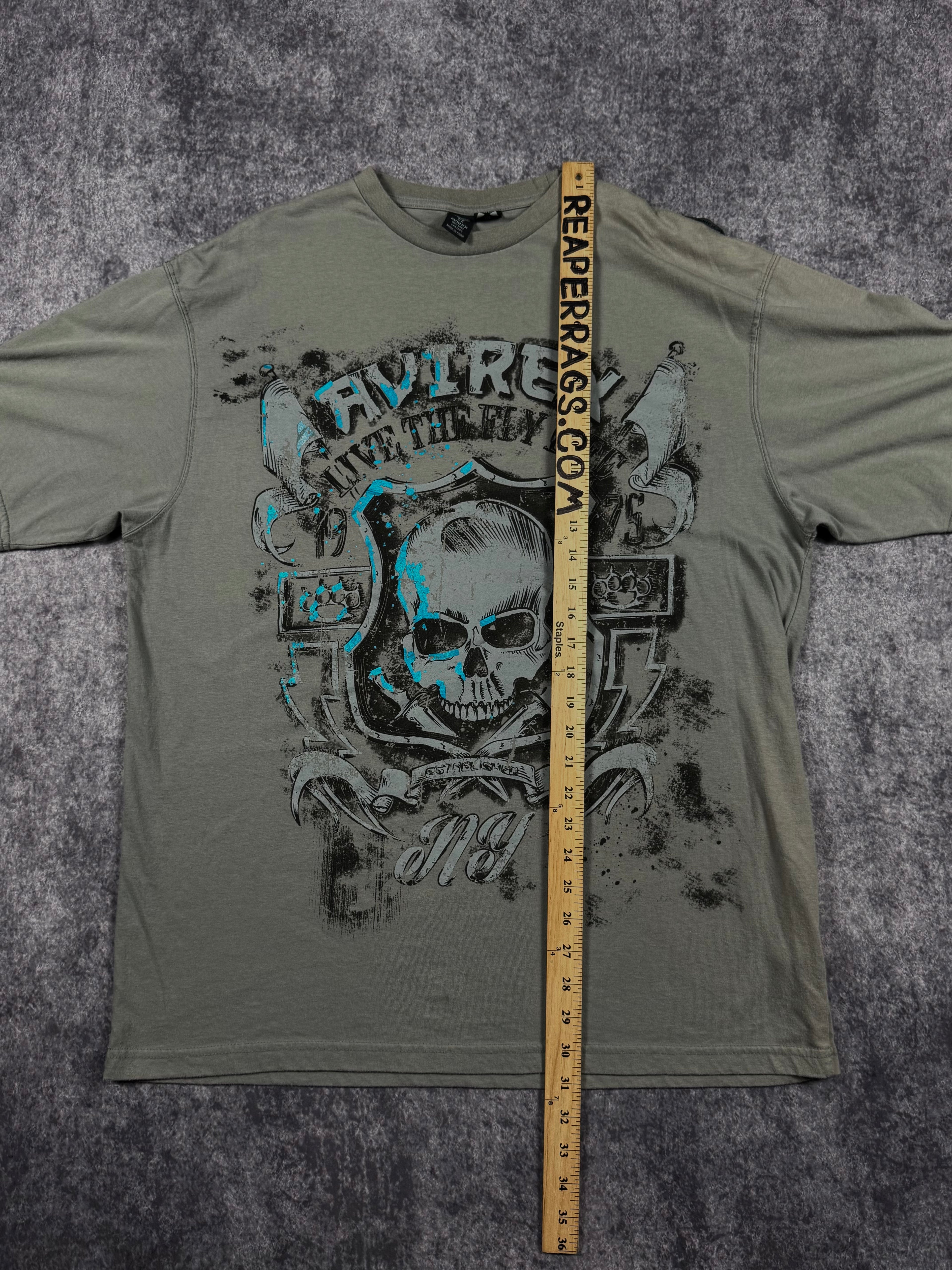 (rare) 2000s avirex chrome shirt (XL)