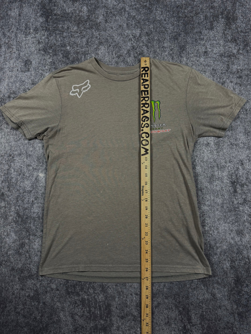 (rare) 2000s fox racing x monster energy shirt (S)