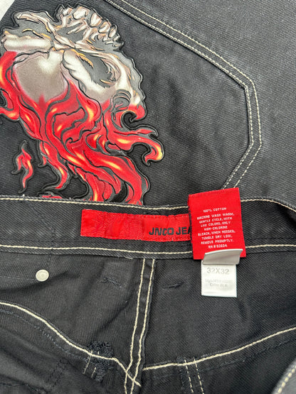 JNCO Flame Head Baggy Jeans (30x27)