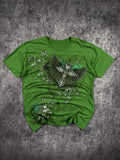 (RARE) 2000s WINGED CROSS SHIRT (L)