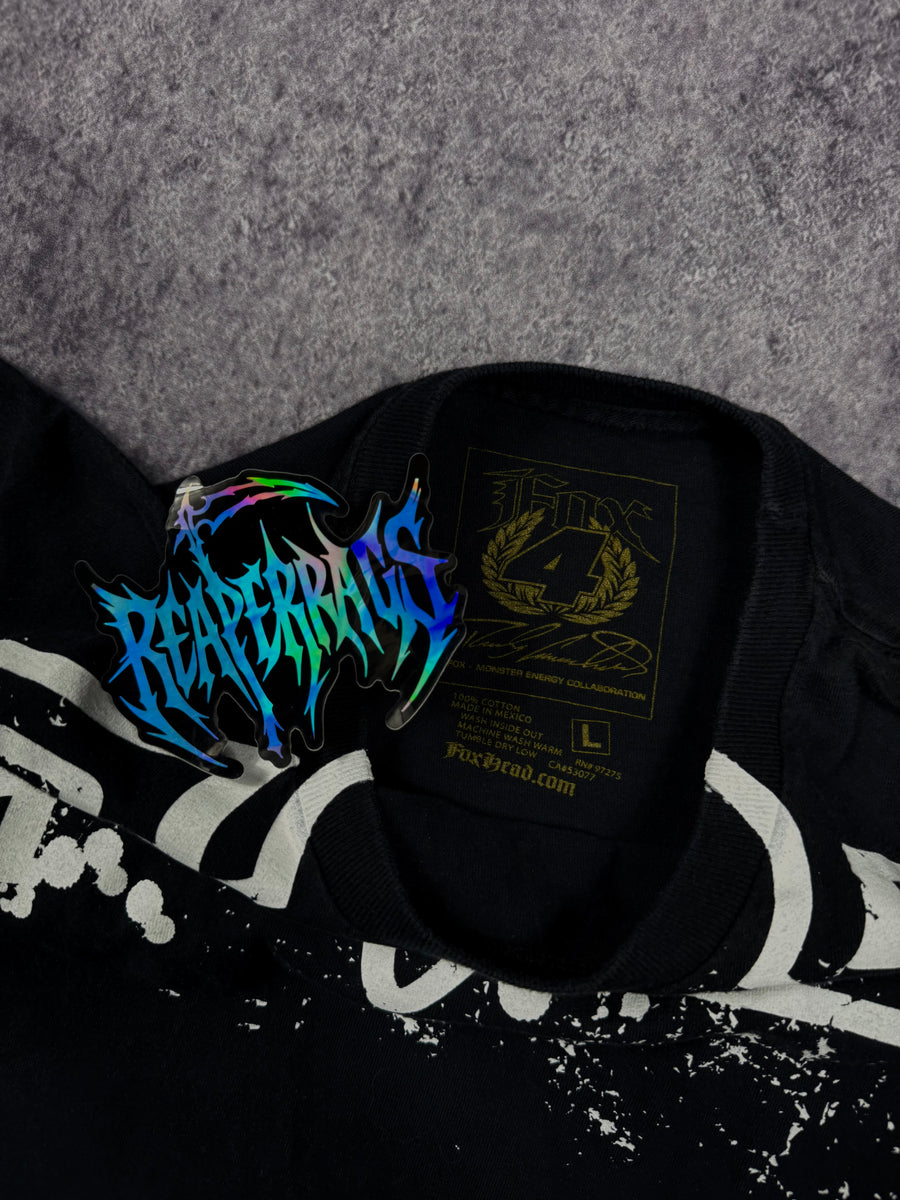 (rare) 2000s monster energy x fox racing shirt (L)