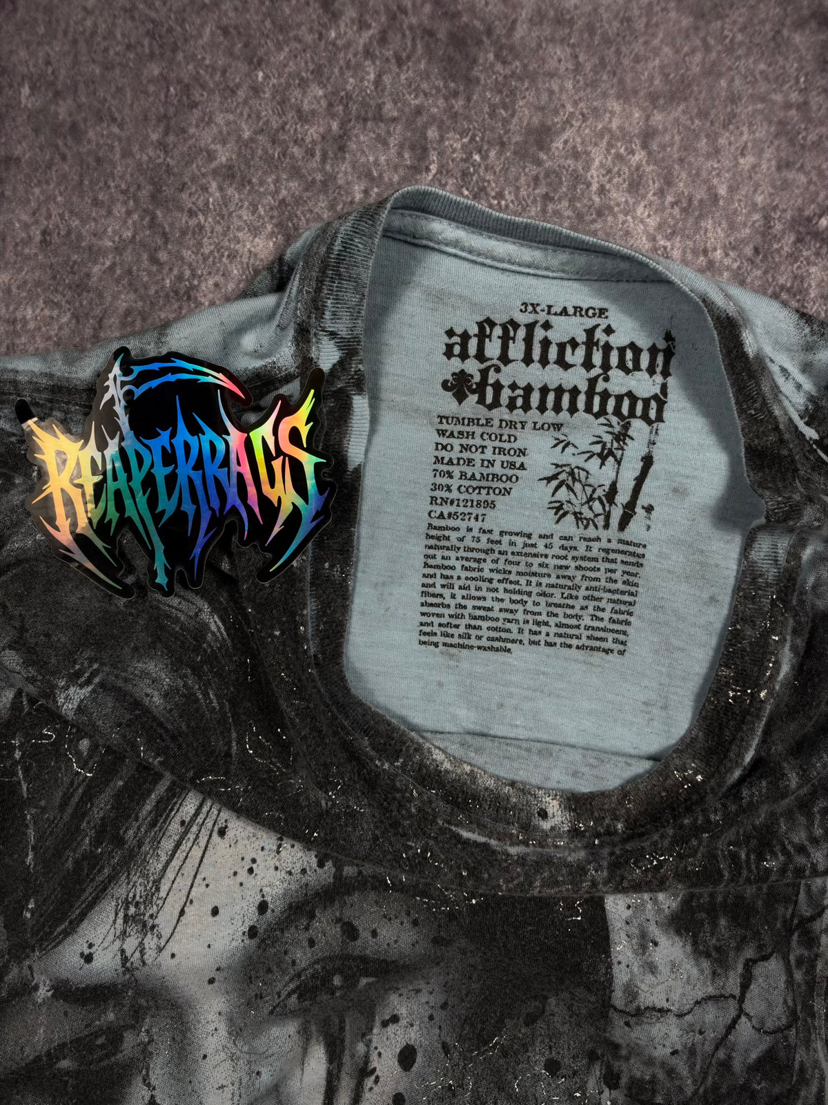 (GRAIL) 2000s CHROME AFFLICTION x BAMBOO SHIRT (XXL)
