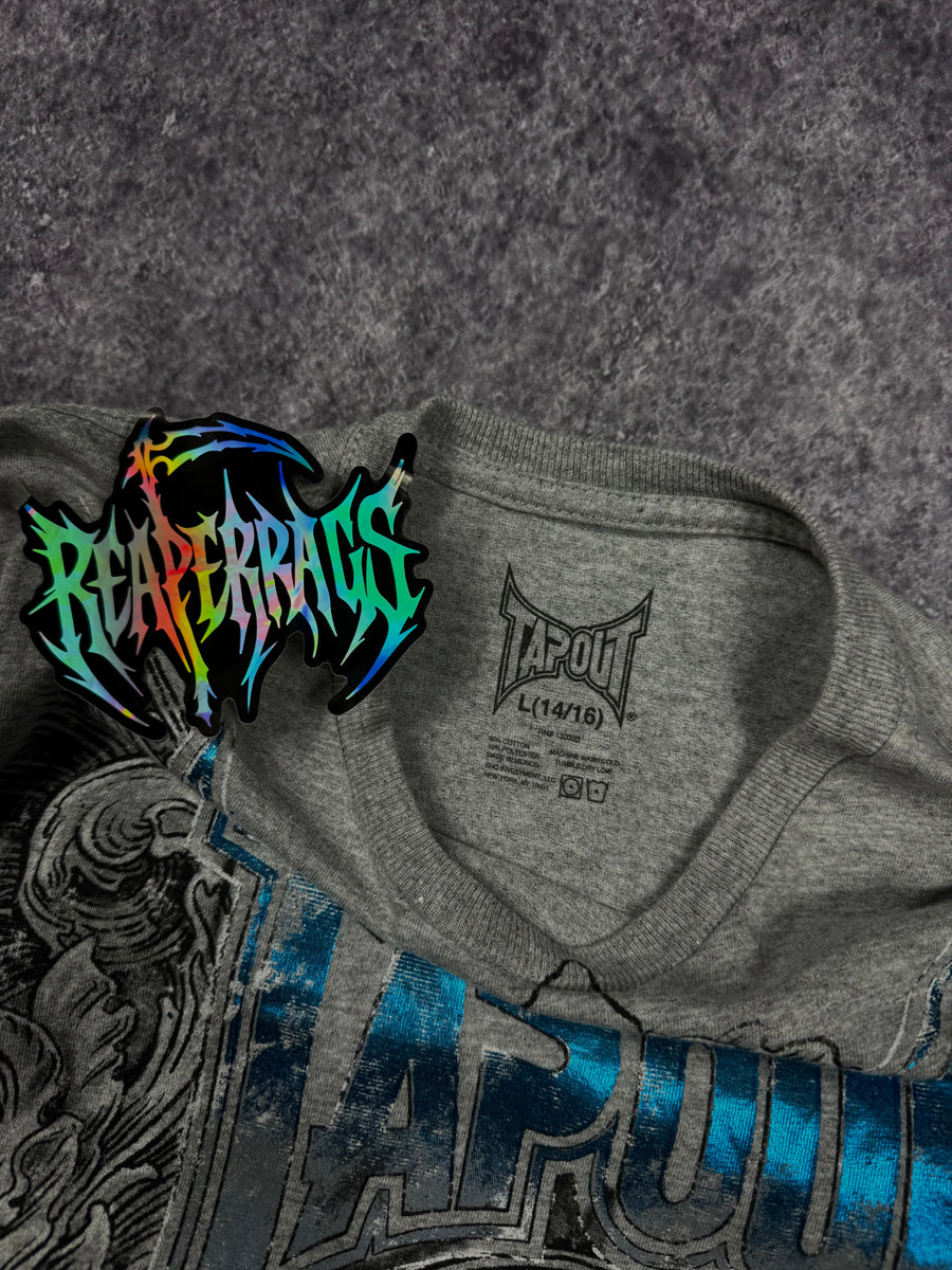 (rare) 2000s tapout chrome layered shirt (S)