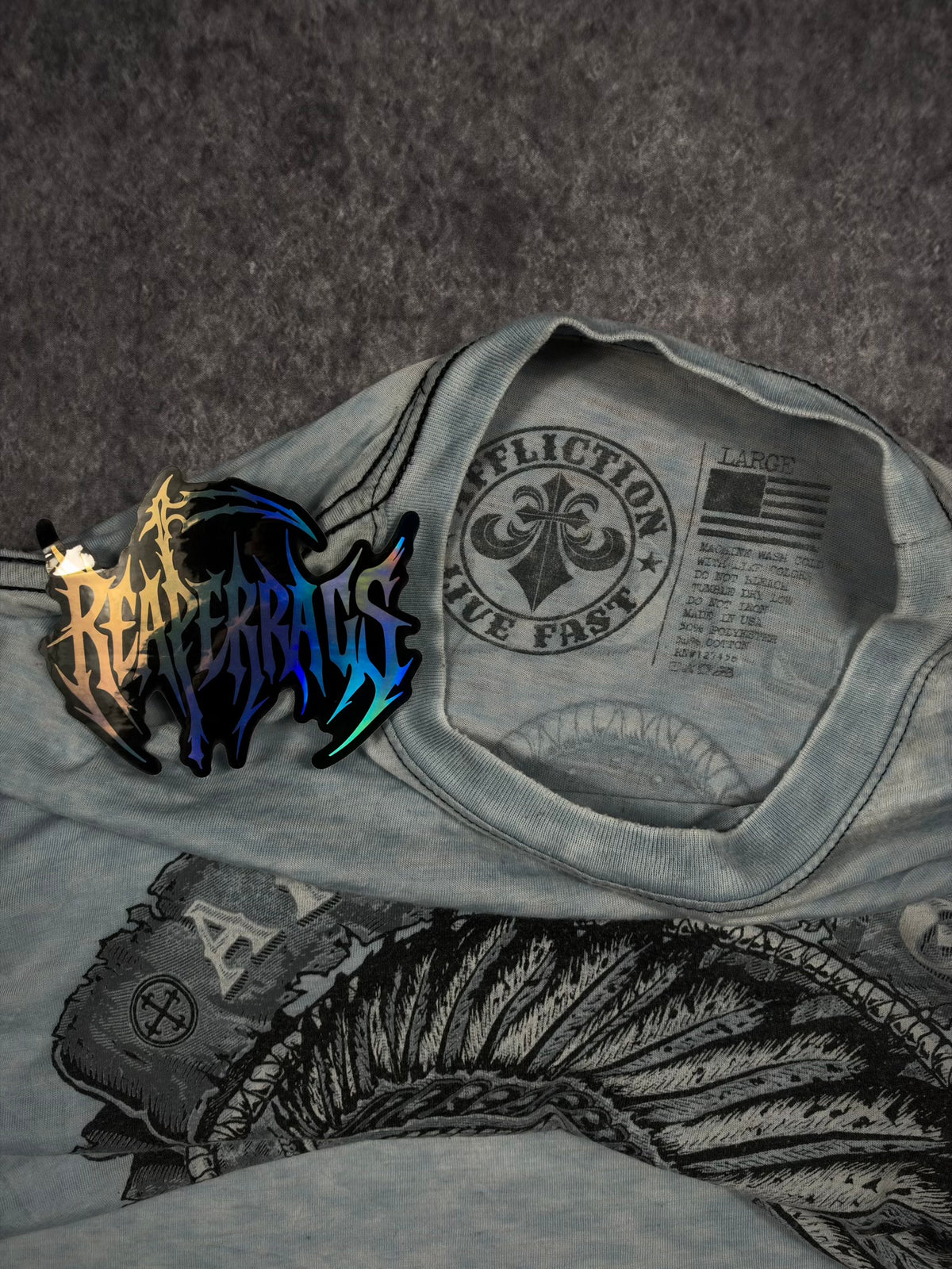 2000s ULTRA THIN AFFLICTION SHIRT (L)