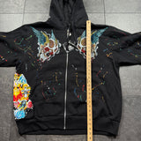 Deadstock 2000s Rhinestone Skull Hoodie (XL)