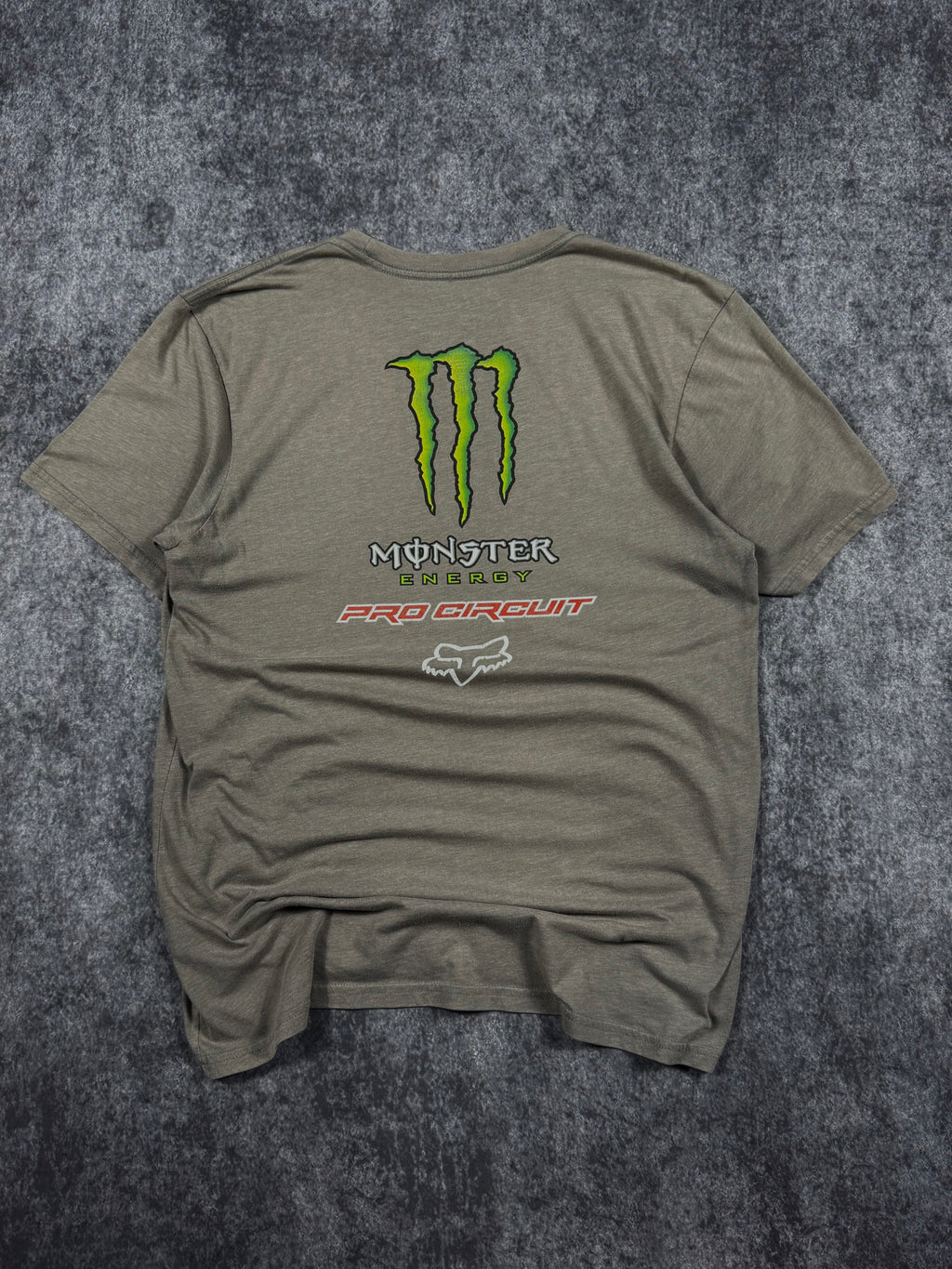 (rare) 2000s fox racing x monster energy shirt (S)