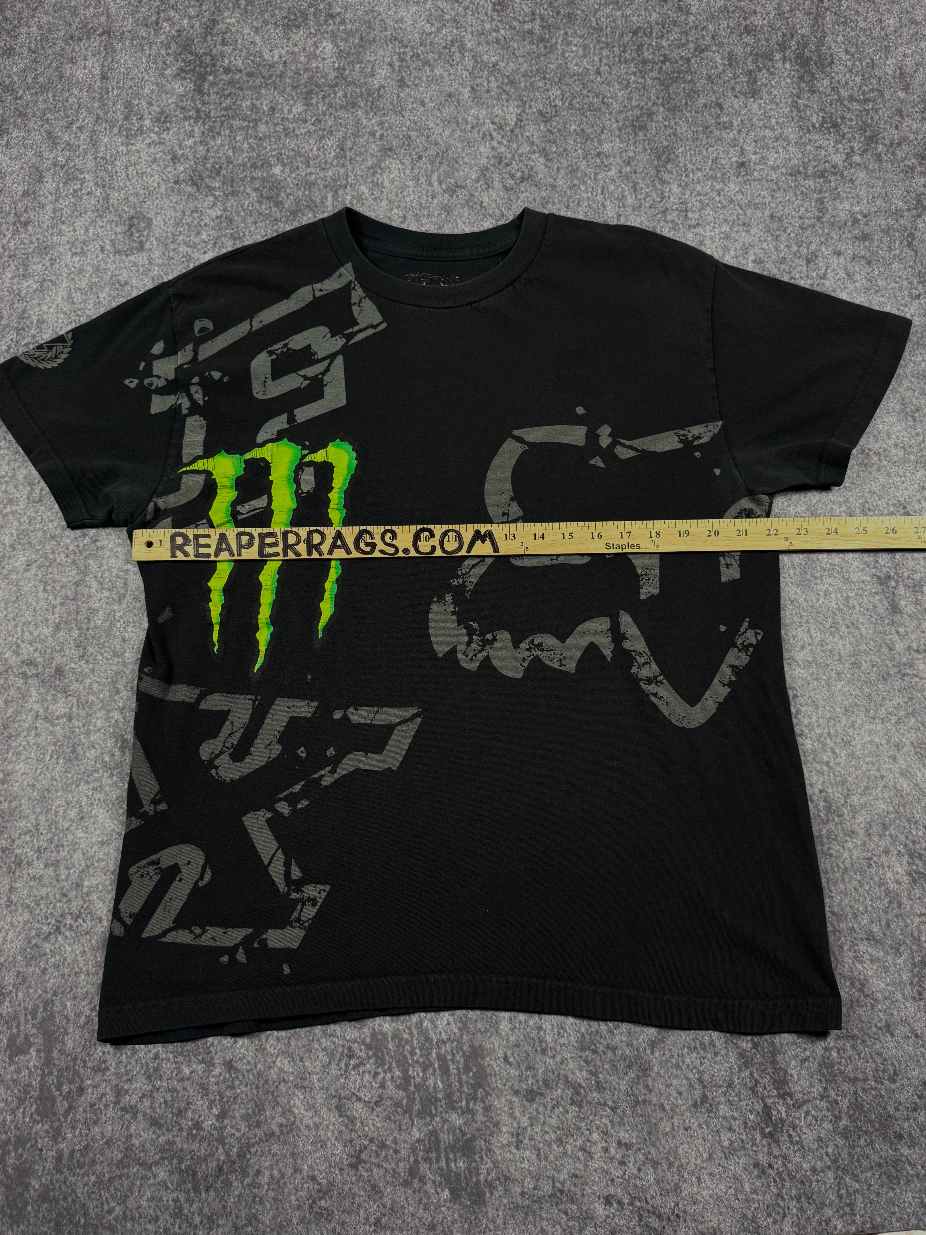 (rare) 2000s monster energy x fox racing shirt (L)