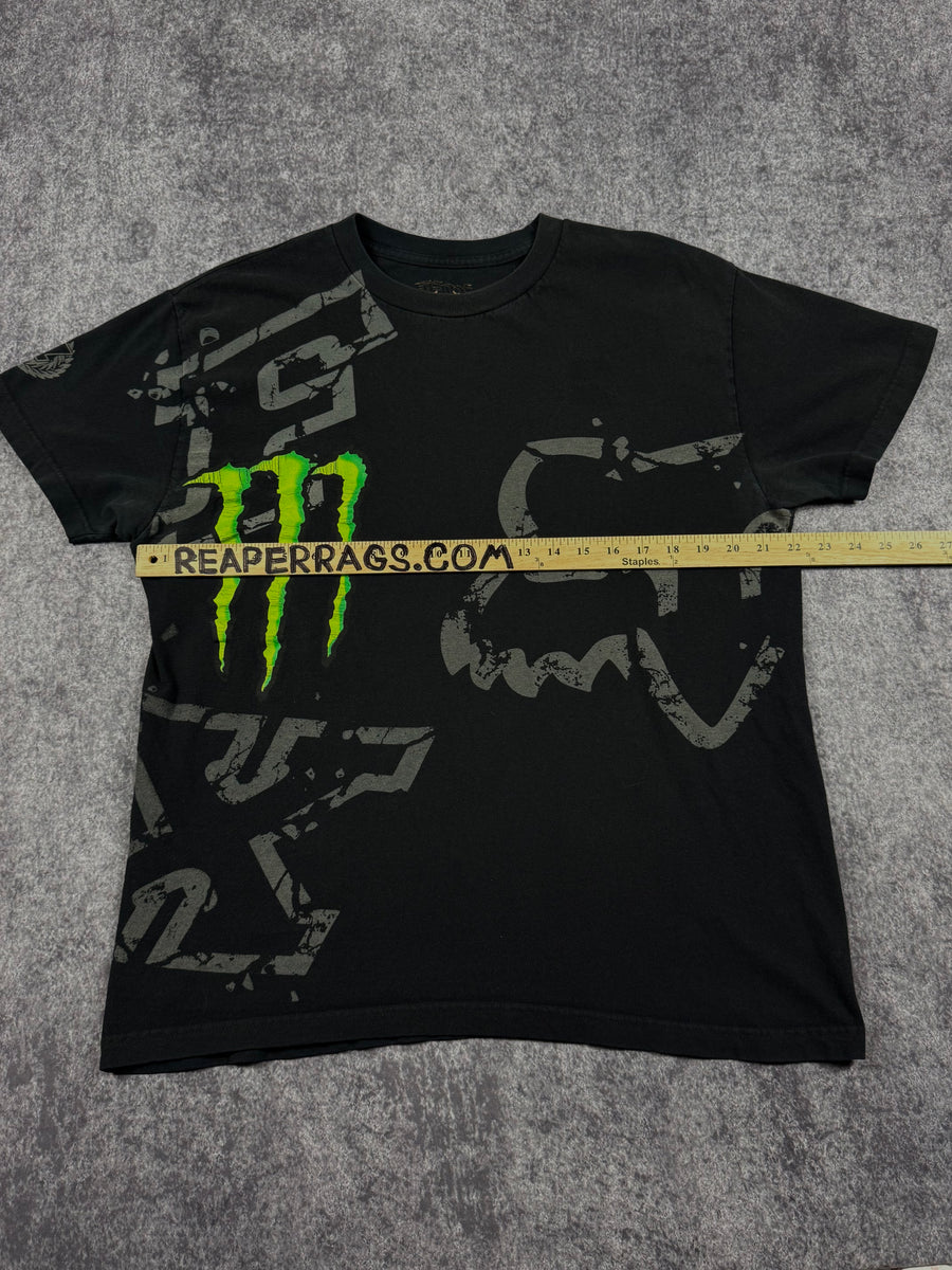 (rare) 2000s monster energy x fox racing shirt (L)