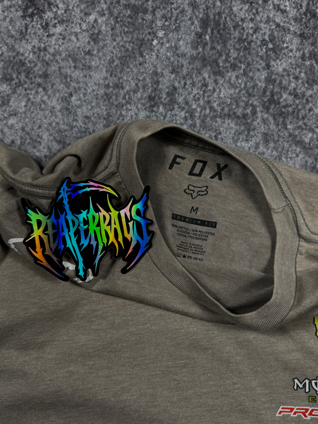 (rare) 2000s fox racing x monster energy shirt (S)