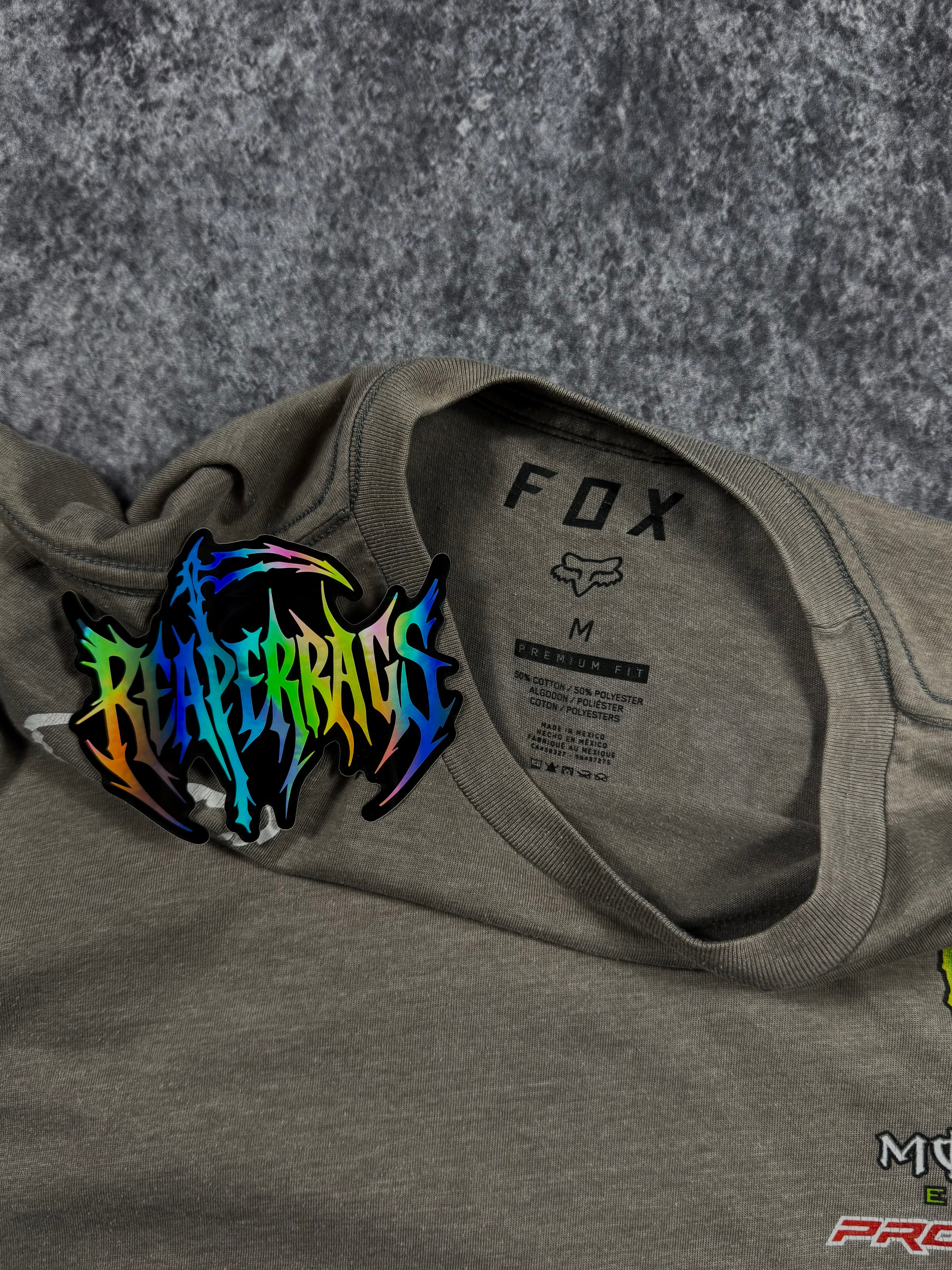 (rare) 2000s fox racing x monster energy shirt (S)