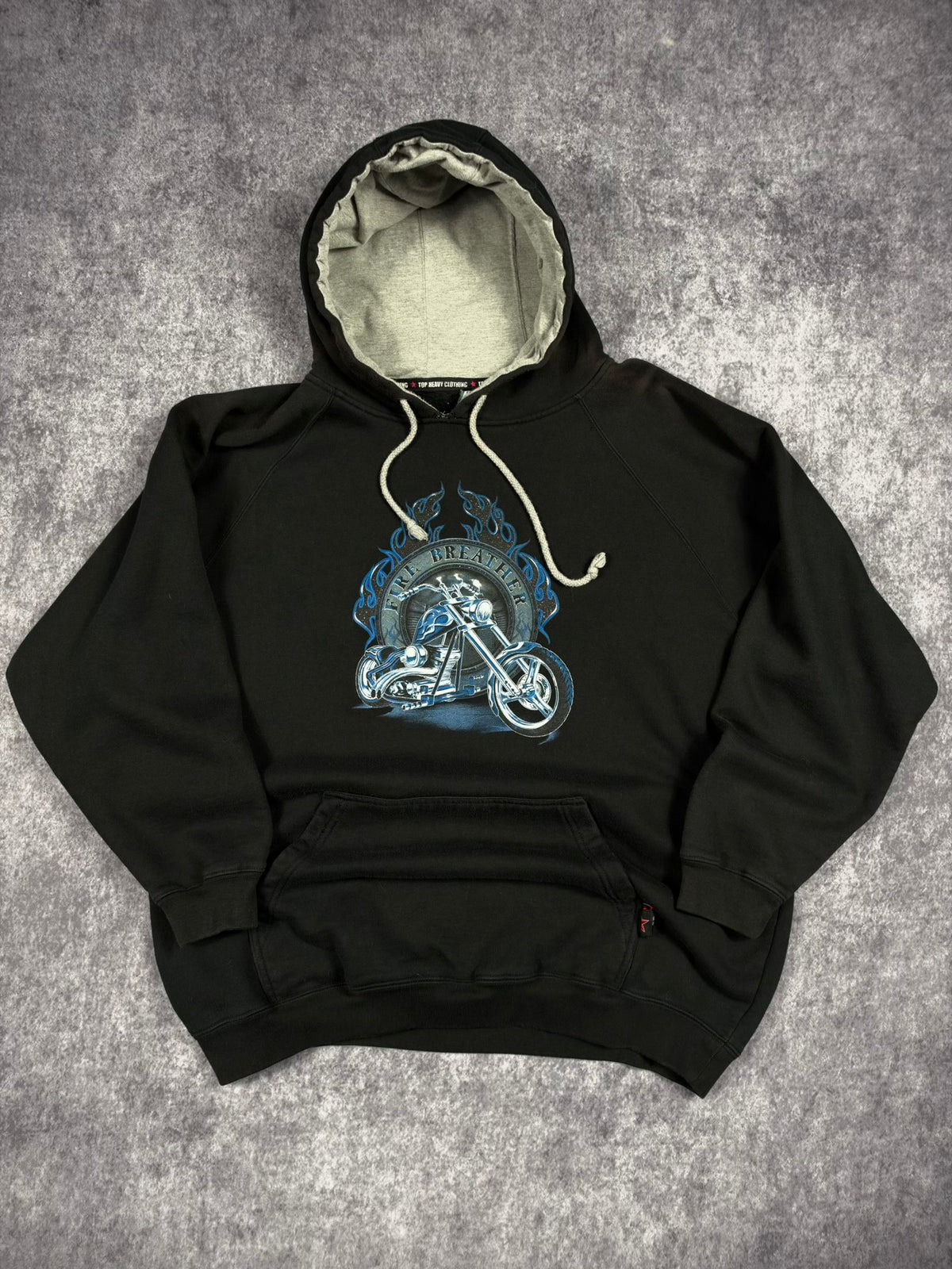 (RARE) 2000s CHROME TOP HEAVY HOODIE (L)