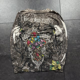 Women’s 2000s Long Sleeve Rhinestone Shirt (M)