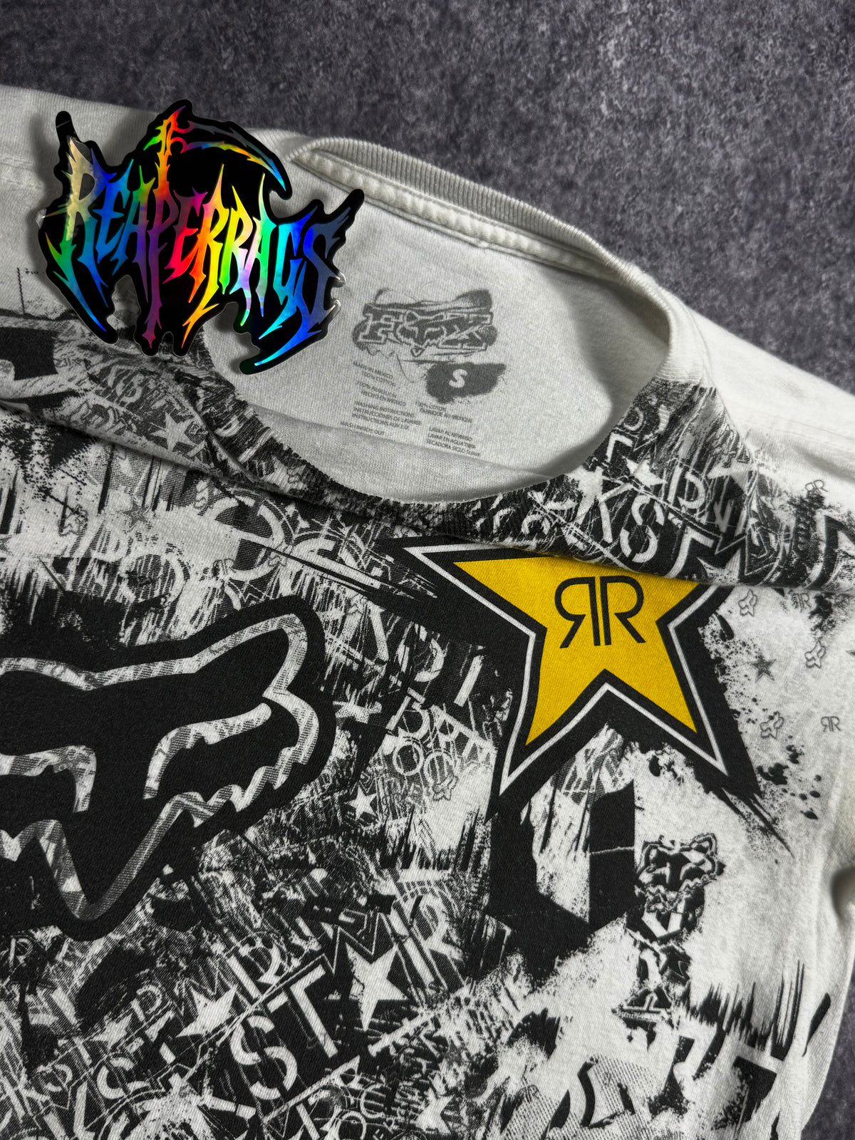 (RARE) 2000S FOX RACING X ROCKSTAR ENERGY SHIRT (S)