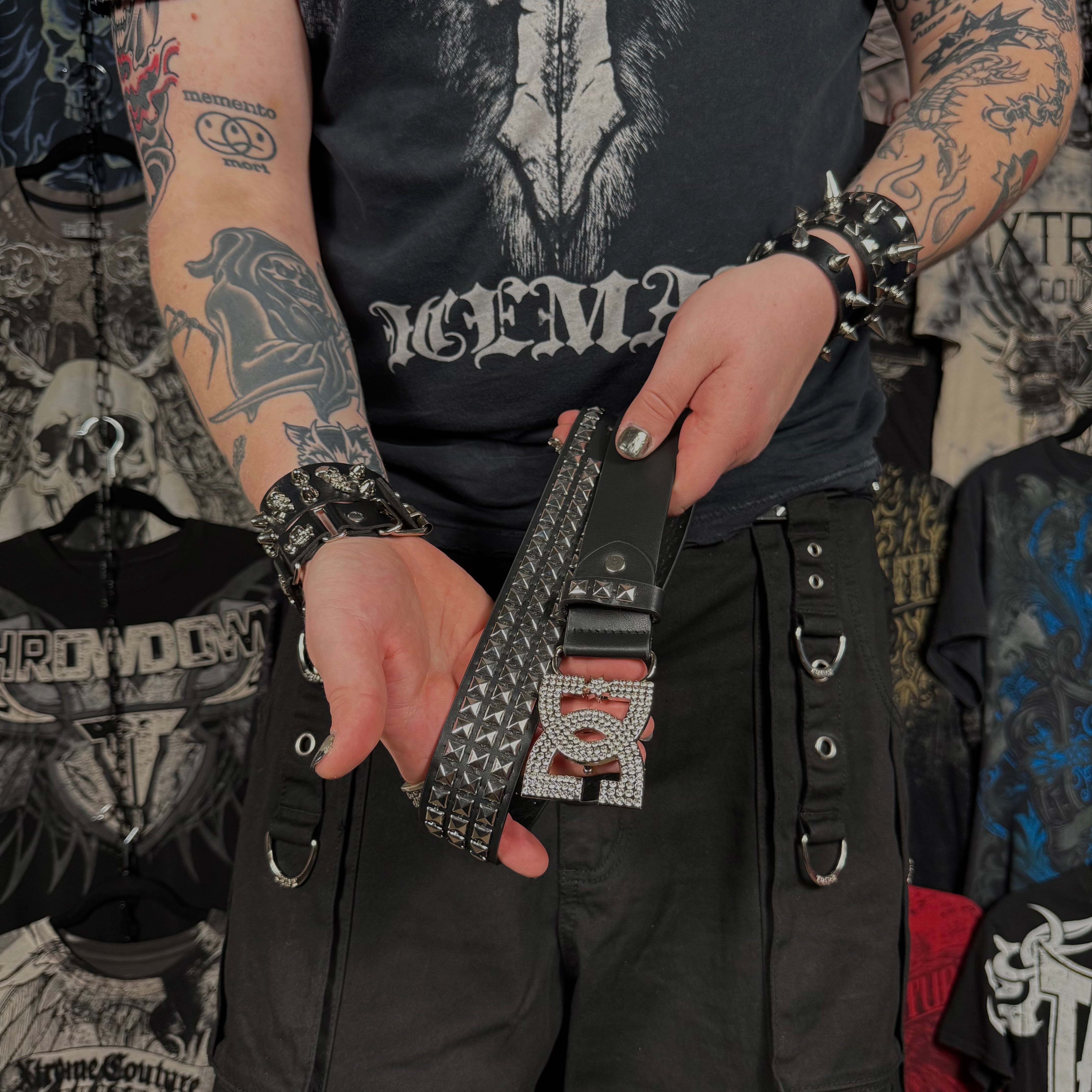 Rhinestone DC Studded Belt (belt included)