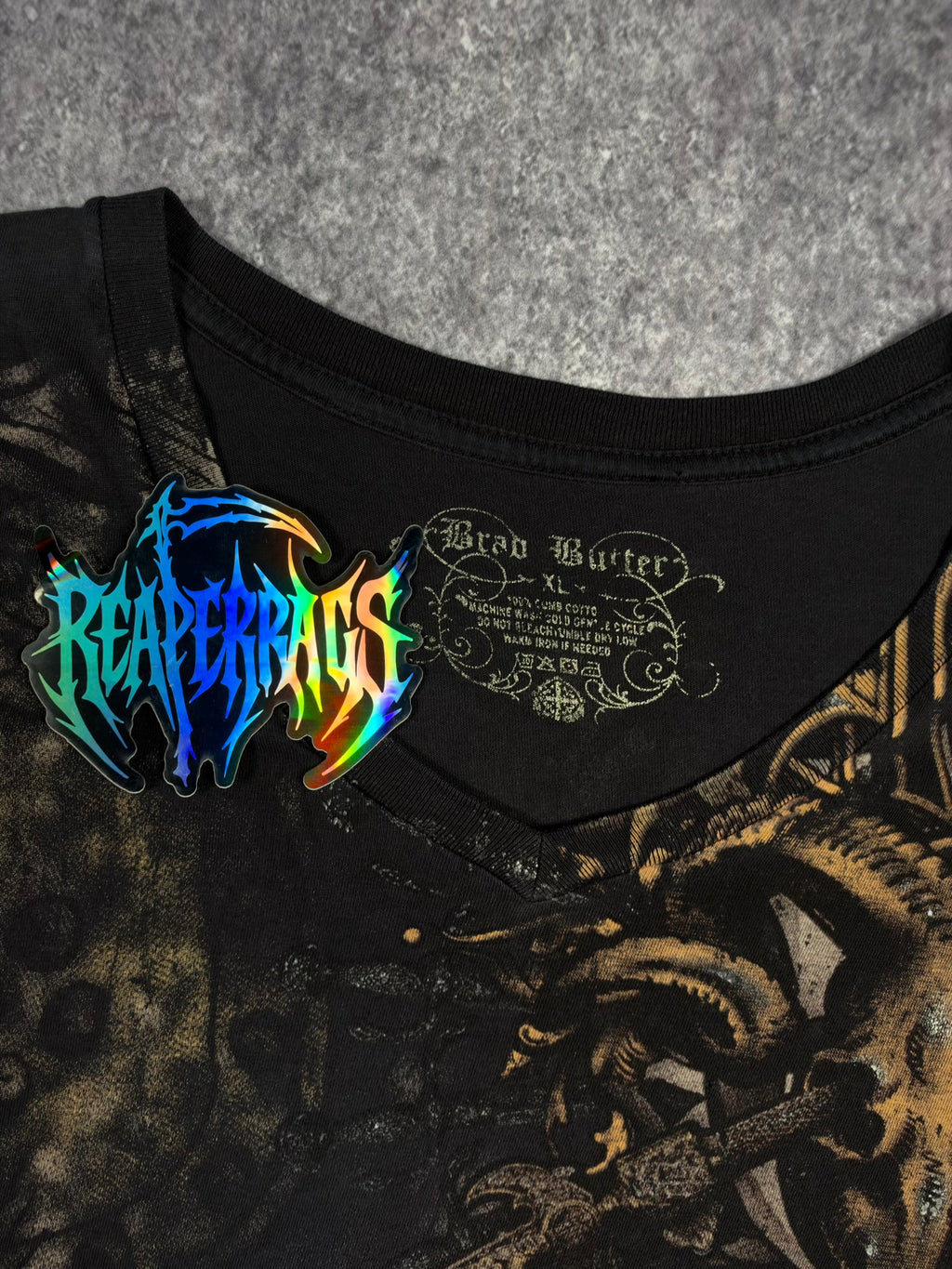 (RARE) 2000s BRAD BUTTER SHIRT (L)
